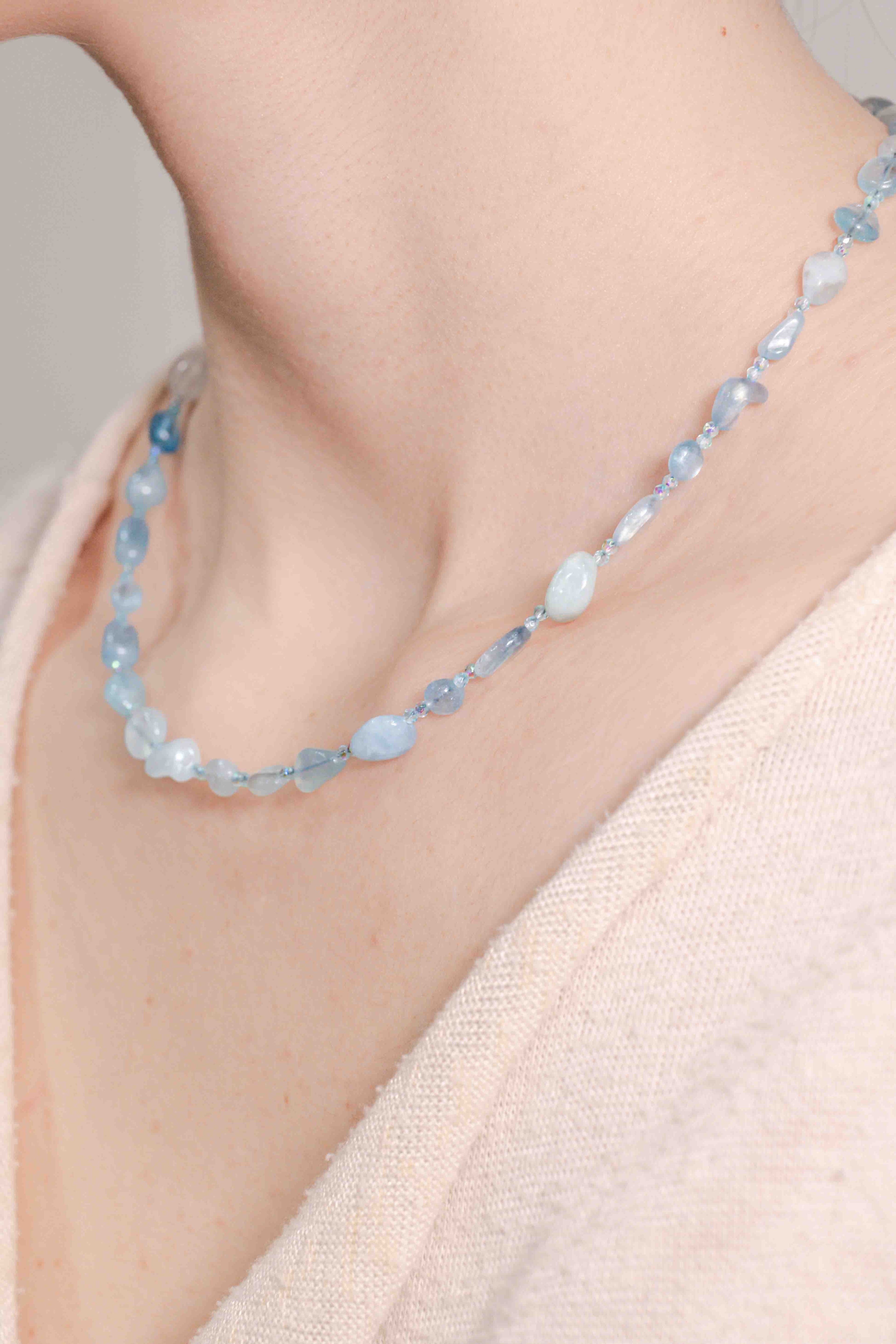 Collar de Aguamarina hecho a mano