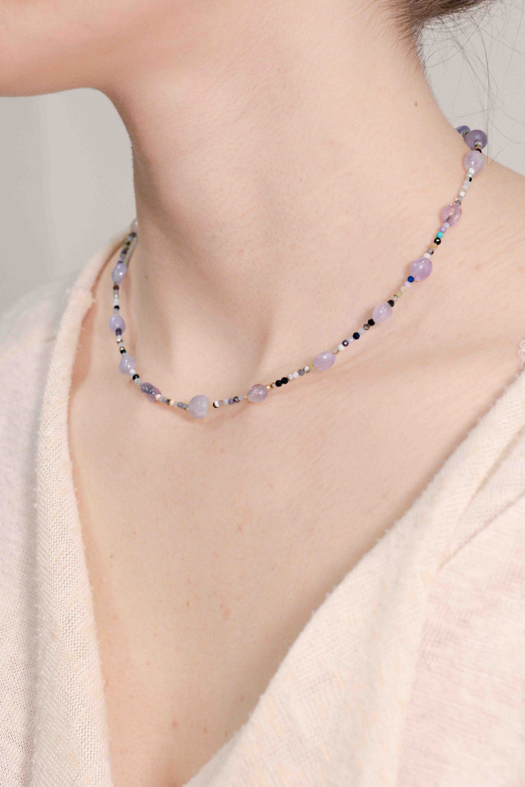 Collar de Amatista hecho a mano - Modelo A