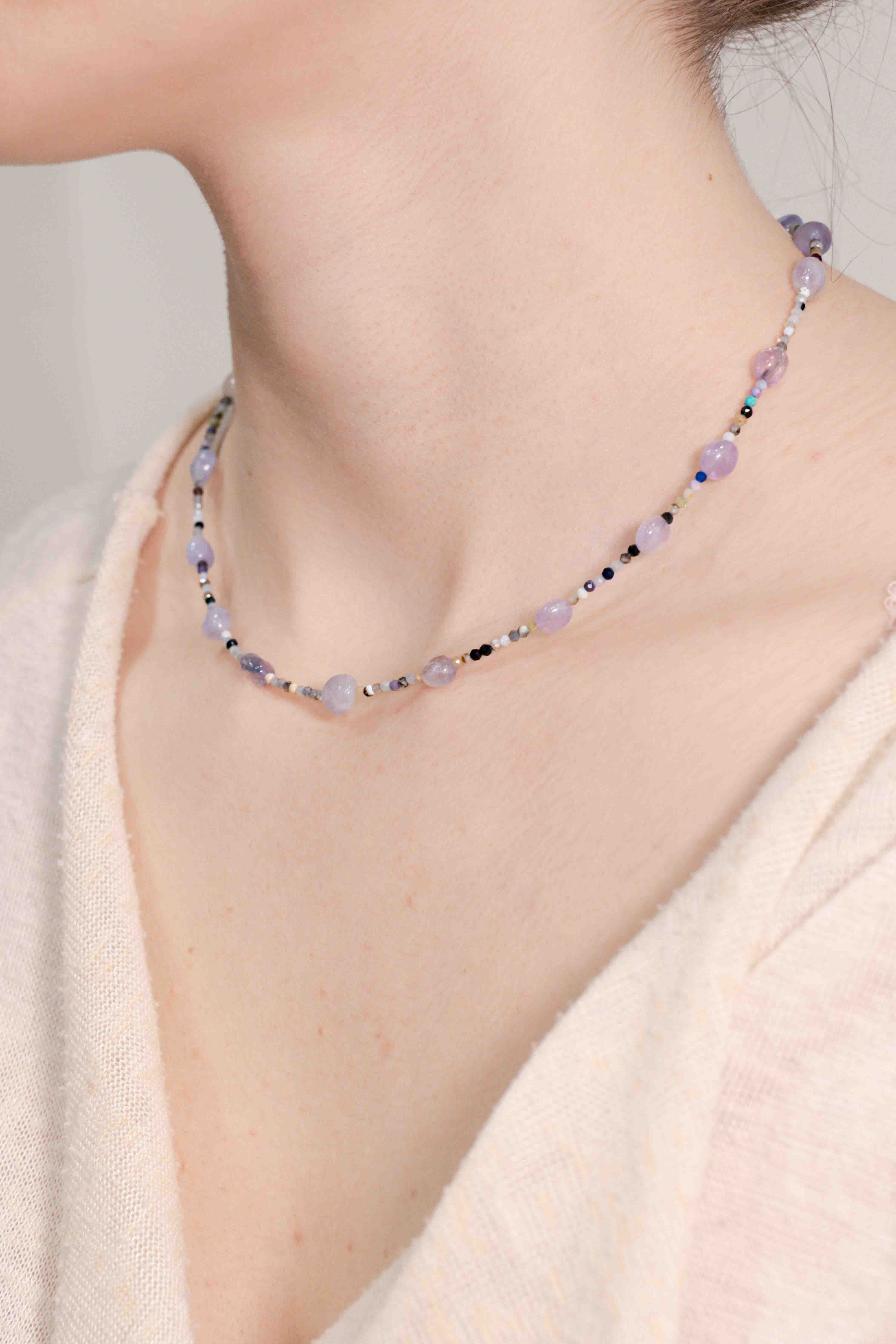 Collar de Amatista hecho a mano - Modelo A