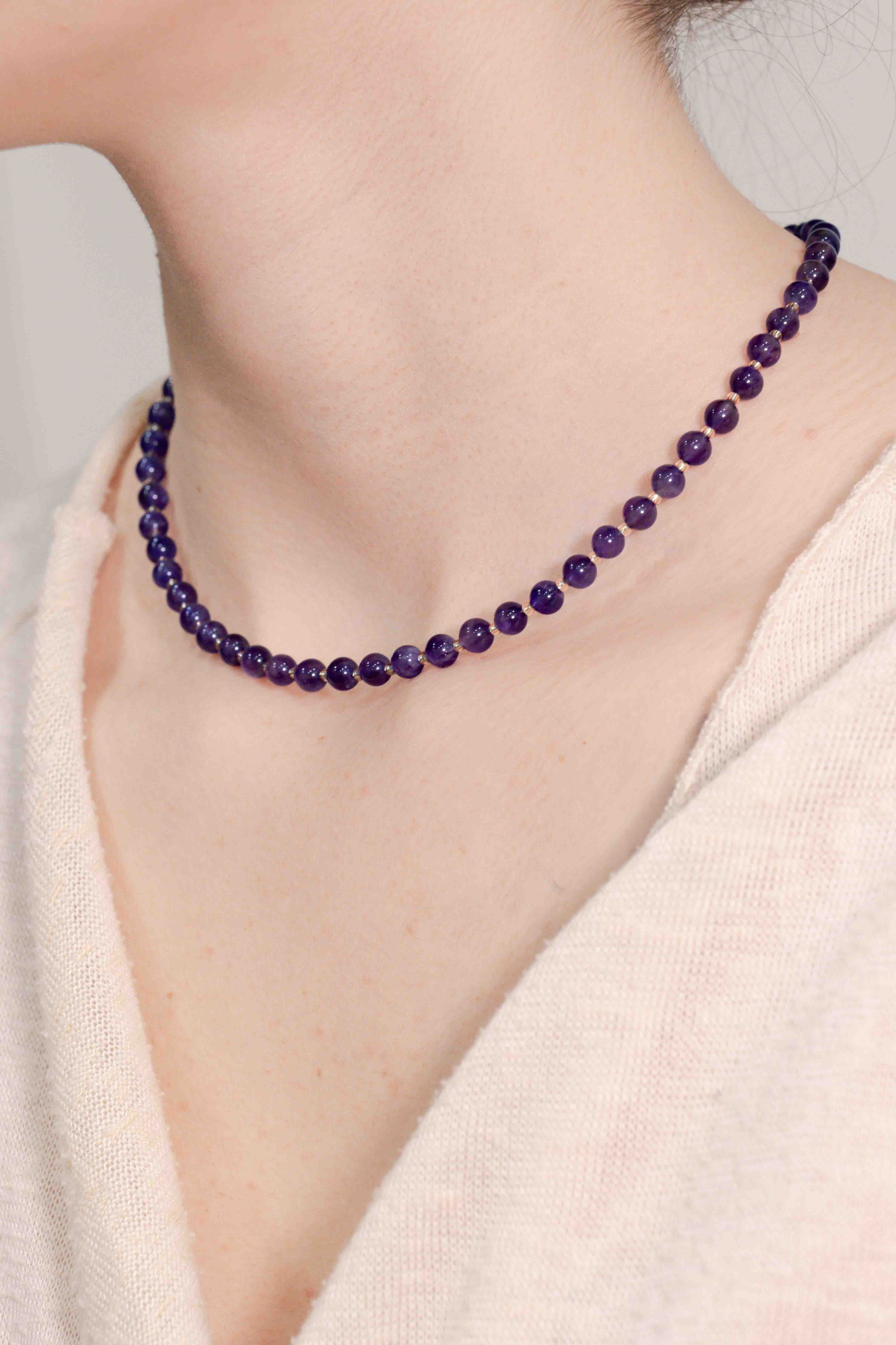 Collar de Amatista hecho a mano - Modelo B