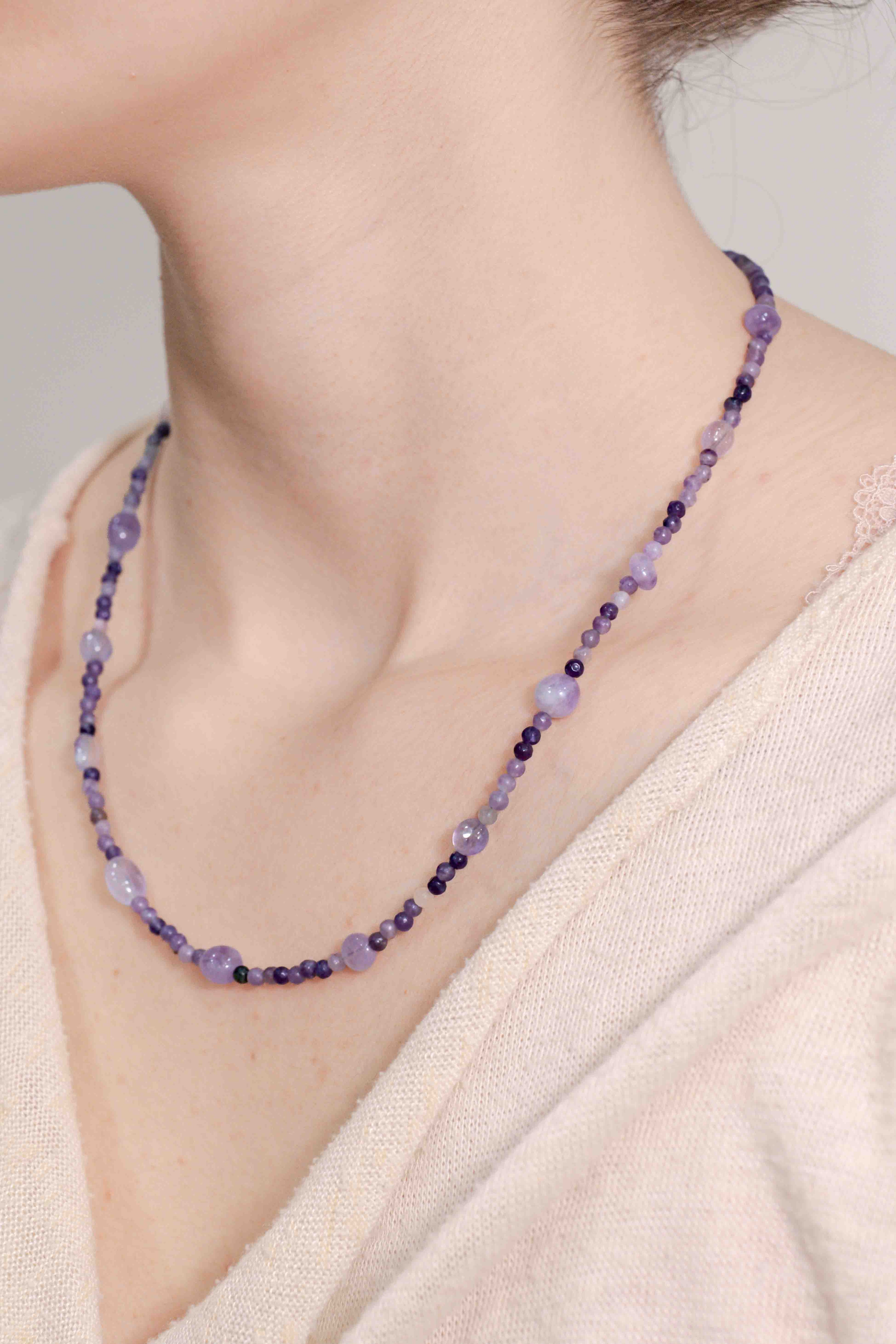 Collar de Amatista hecho a mano - Modelo C