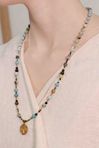 Collar de Amazonita con Medalla de San Benito hecho a mano