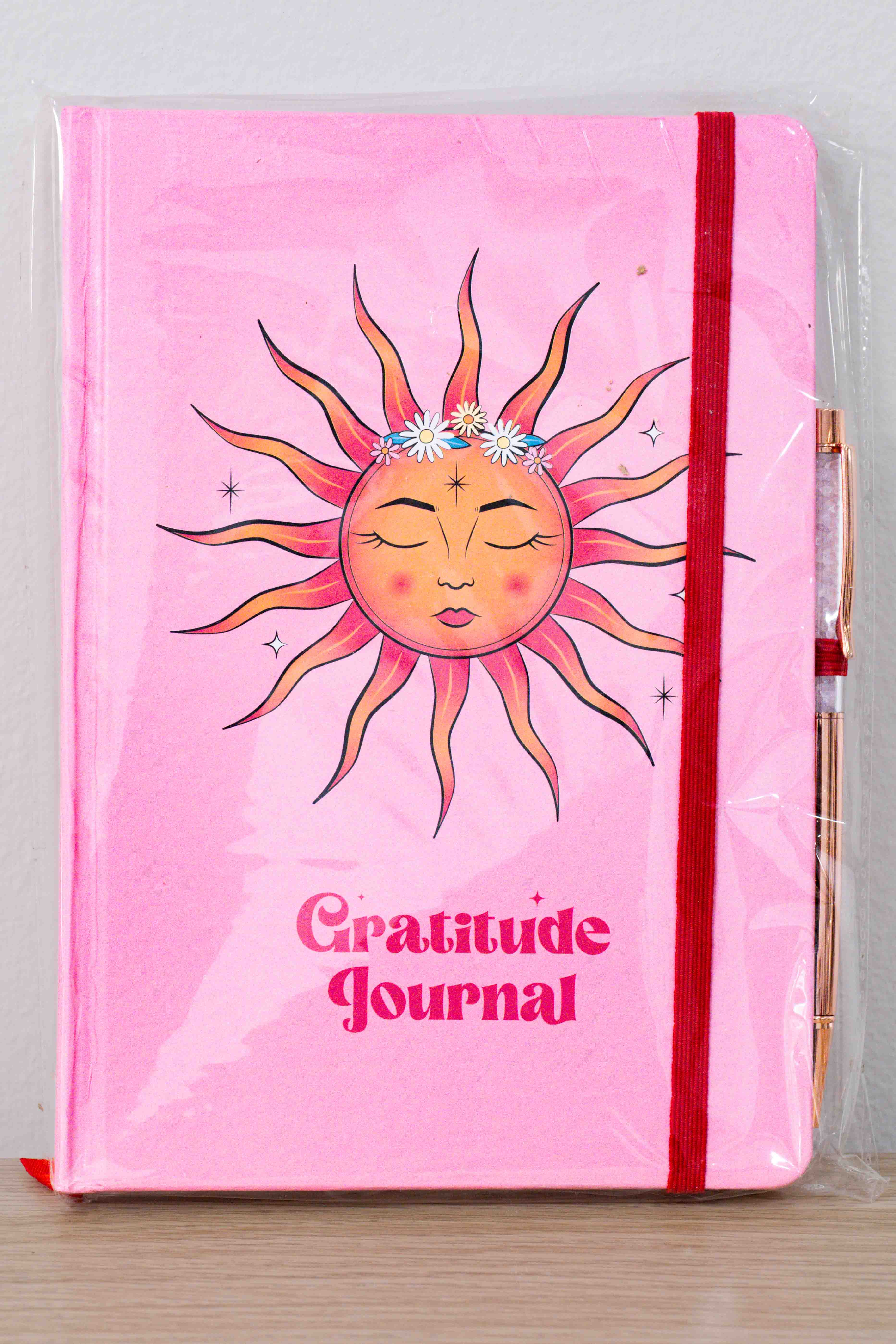 Cuaderno de Gratitud con Bolígrafo de Cuarzo Rosa