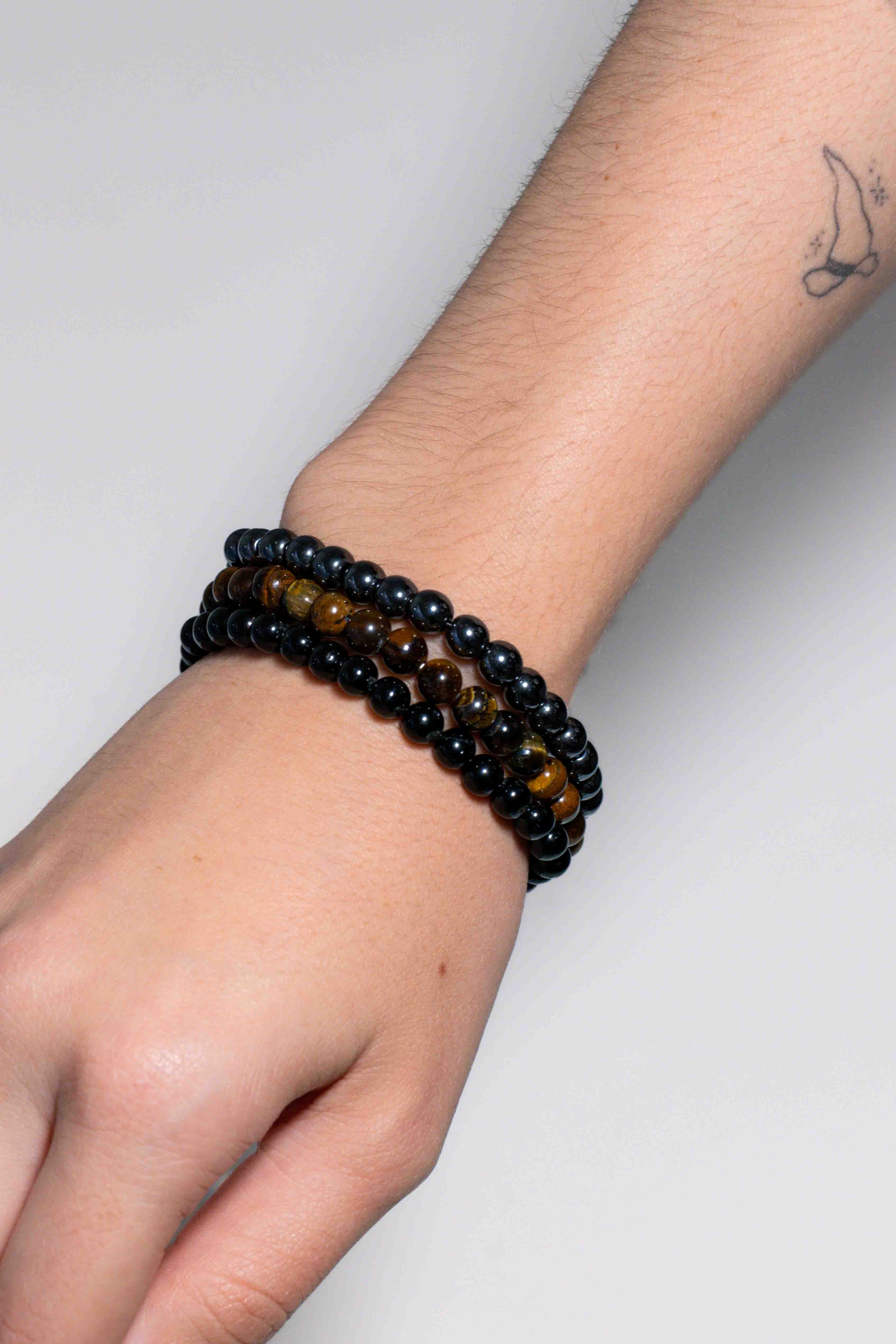 Pack de Pulseras para la Protección (Básico) - Ojo de Tigre, Hematite y Turmalina Negra