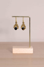 Pendiente Espiral - Ojo de tigre (dorado)