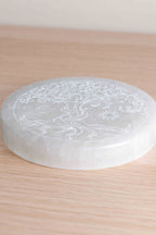 Placa de Selenita con arbol, sol y luna