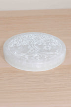 Placa de Selenita con arbol, sol y luna