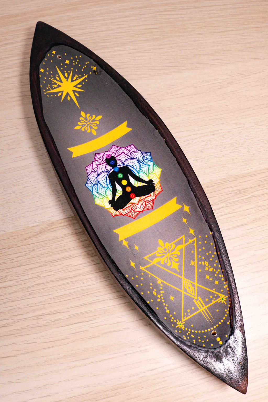 Portainciensos Madera de Mango con dibujo