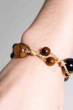 Pulsera Boliche - Ágata y Ojo de Tigre