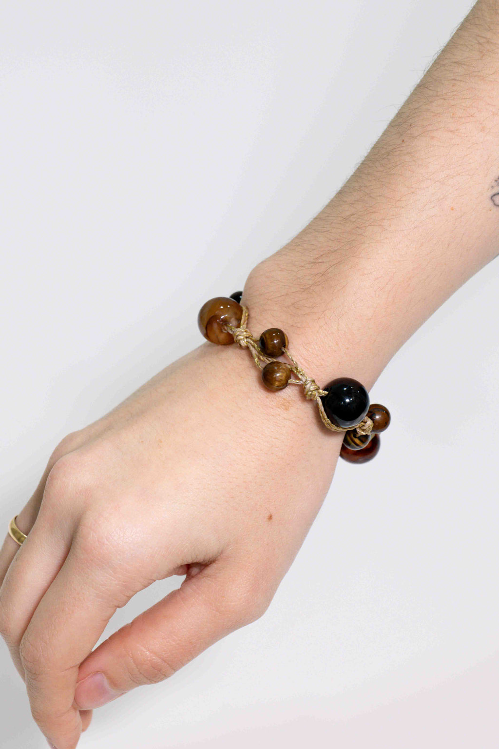 Pulsera Boliche - Ágata y Ojo de Tigre