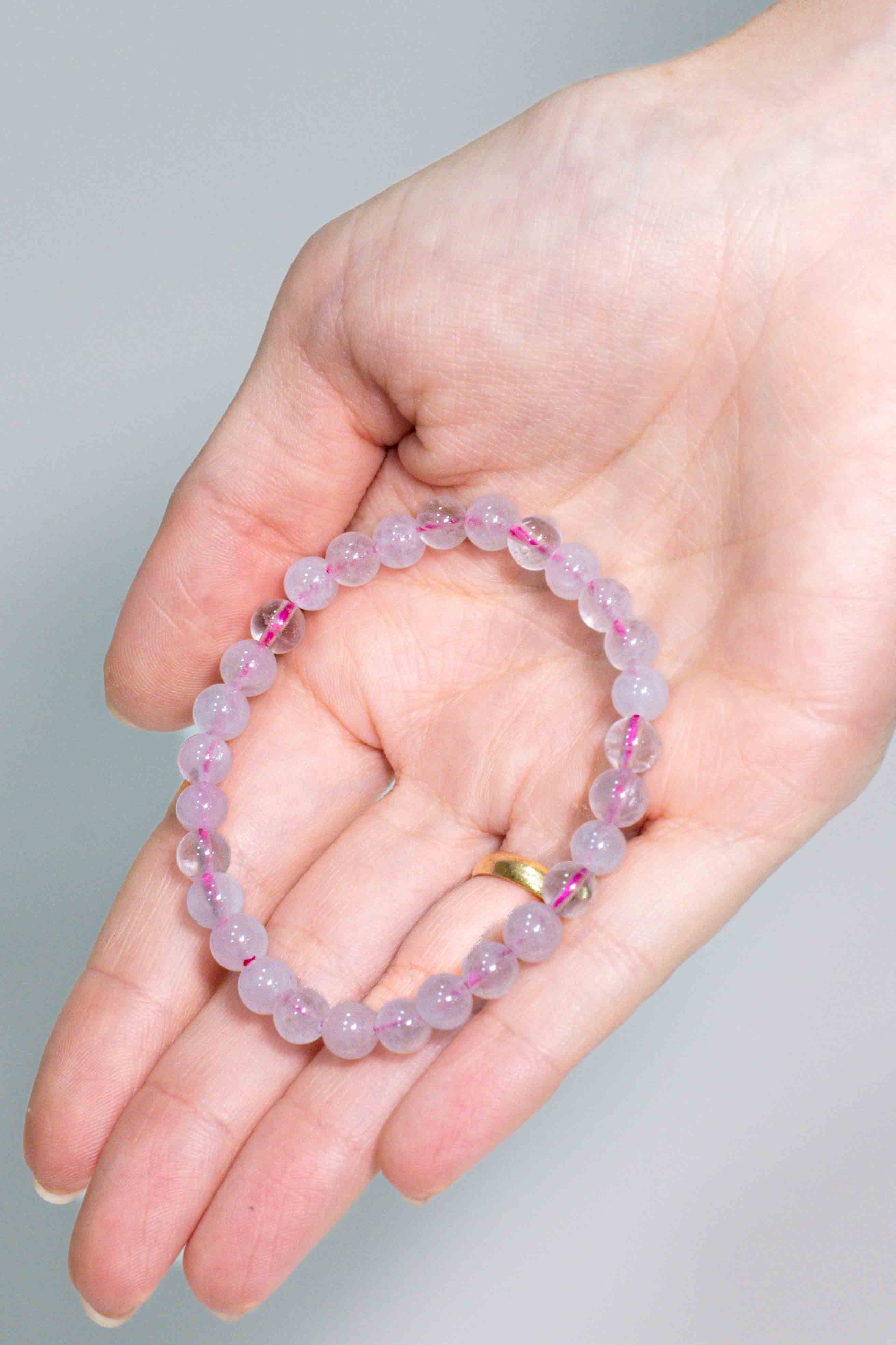 Pulsera Cuarzo Rosa 6mm