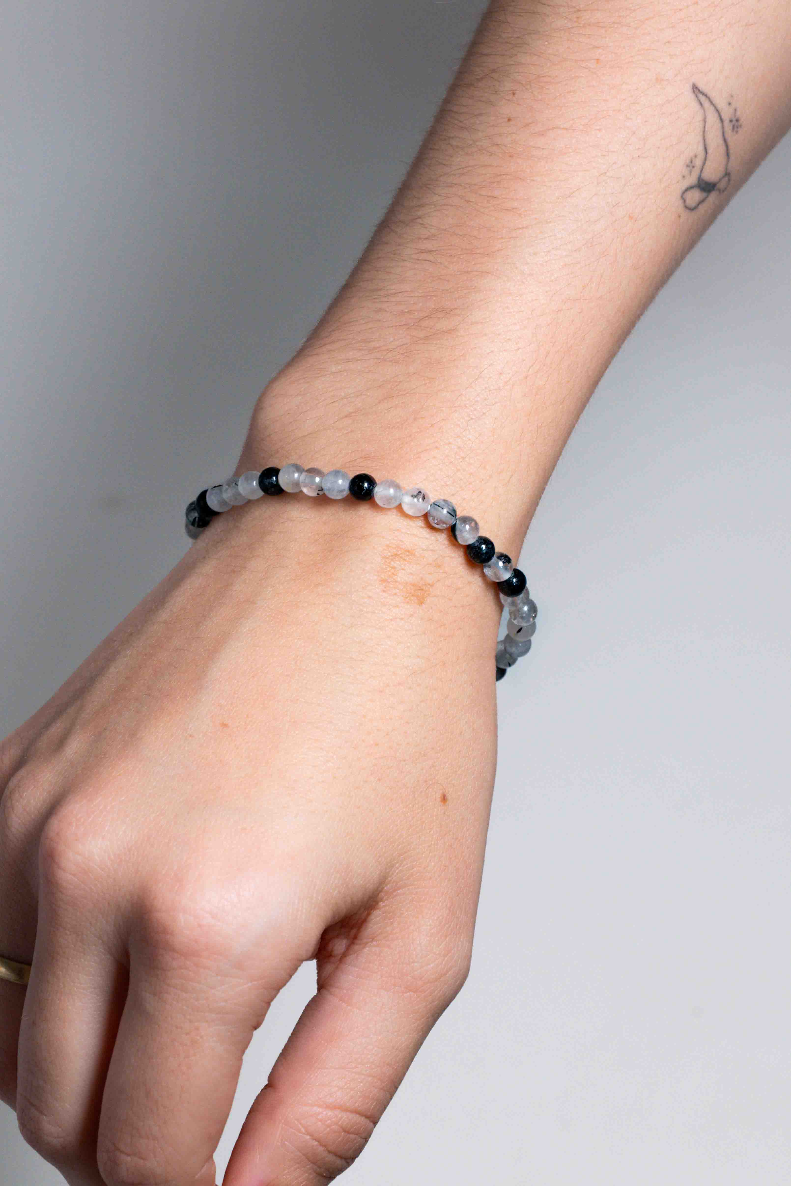 Pulsera Cuarzo Turmalinado 4 mm