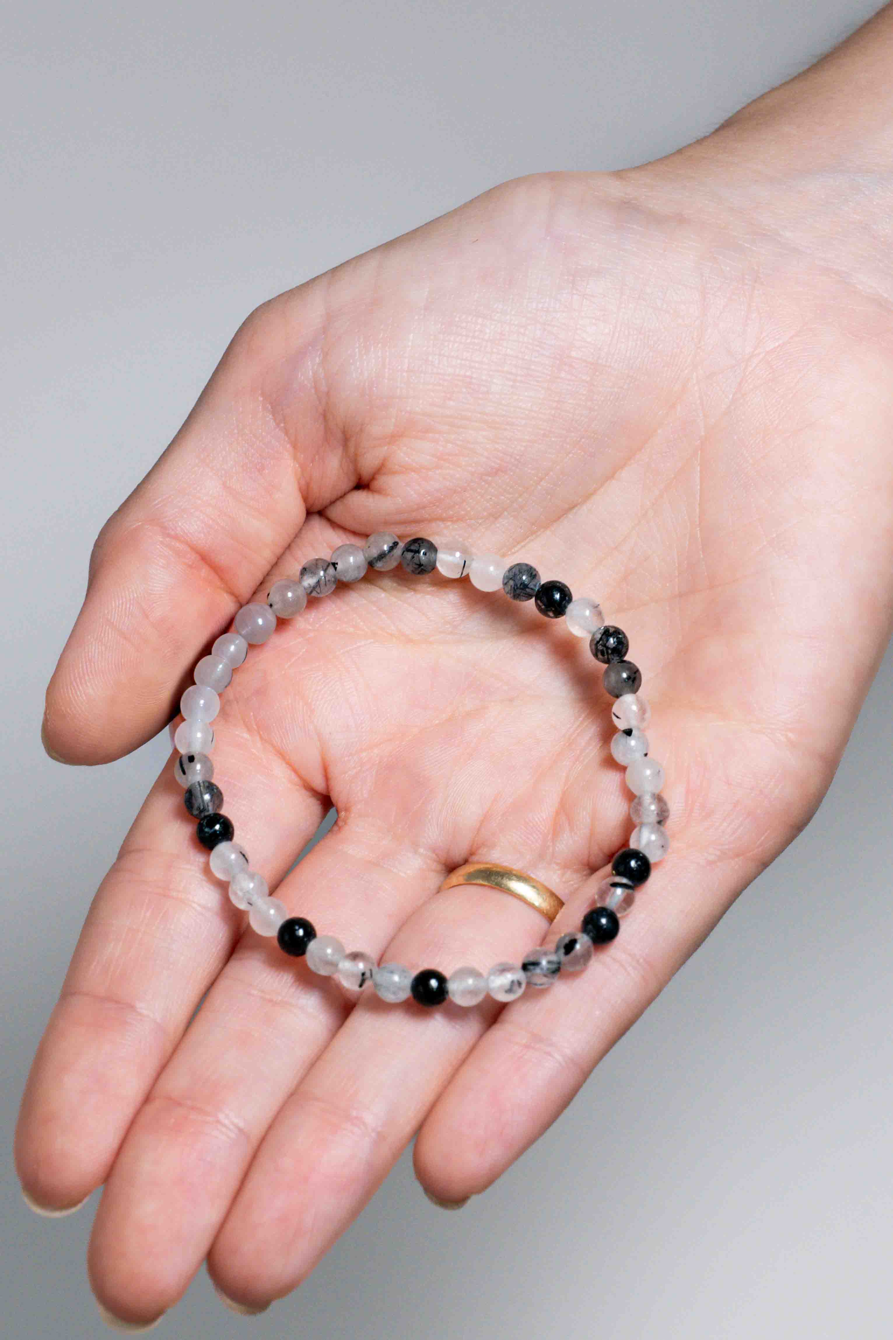 Pulsera Cuarzo Turmalinado 4 mm