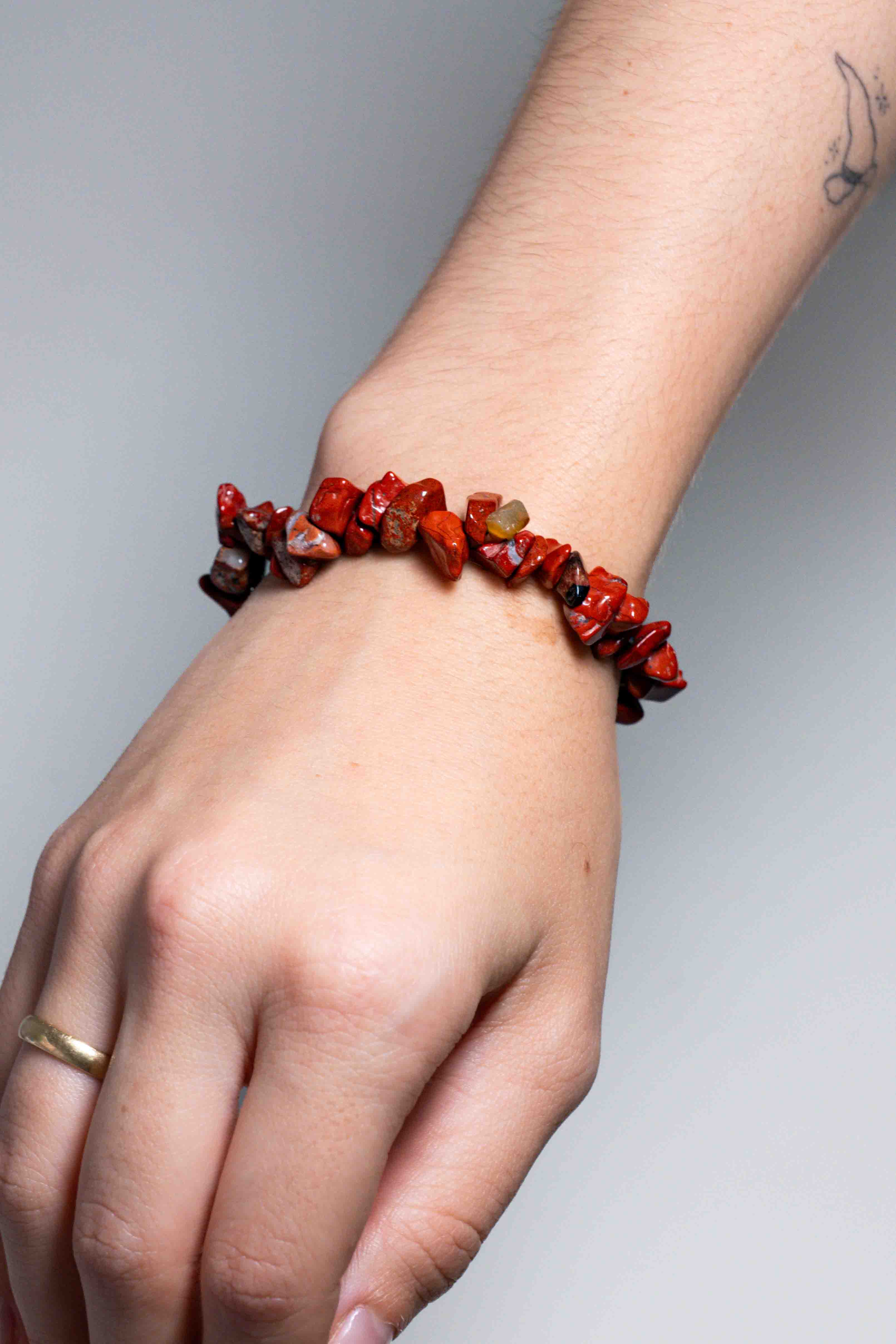 Pulsera Jaspe Rojo Chips