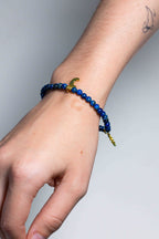 Pulsera Lapislázuli con charms Estrella, Luna y Sol