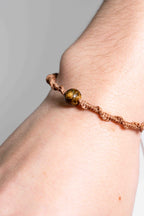 Pulsera de Macramé con Ojo de Tigre (Marrón claro)