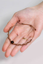 Pulsera de Macramé con Ojo de Tigre (Marrón claro)