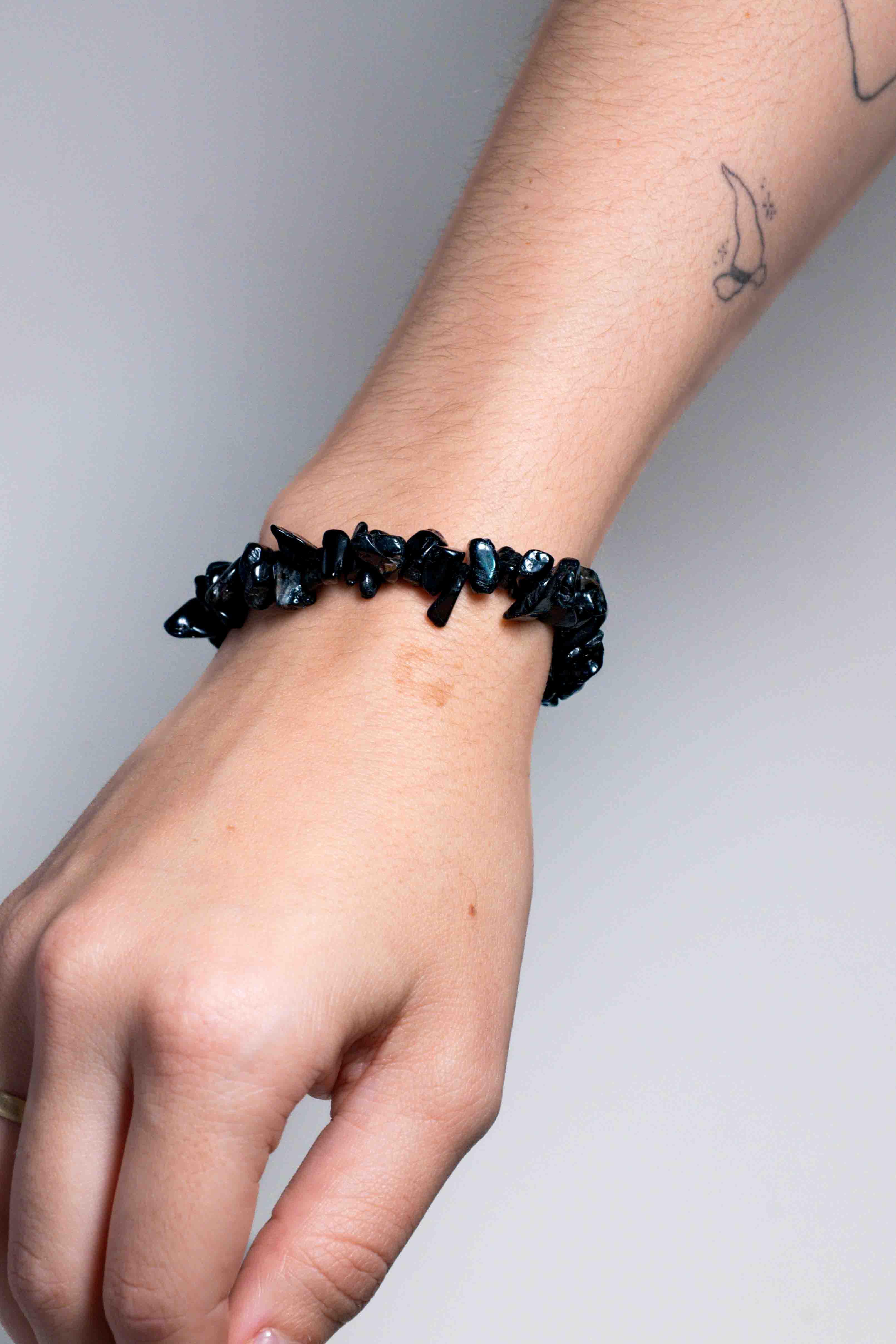 Pulsera Turmalina Negra Chips
