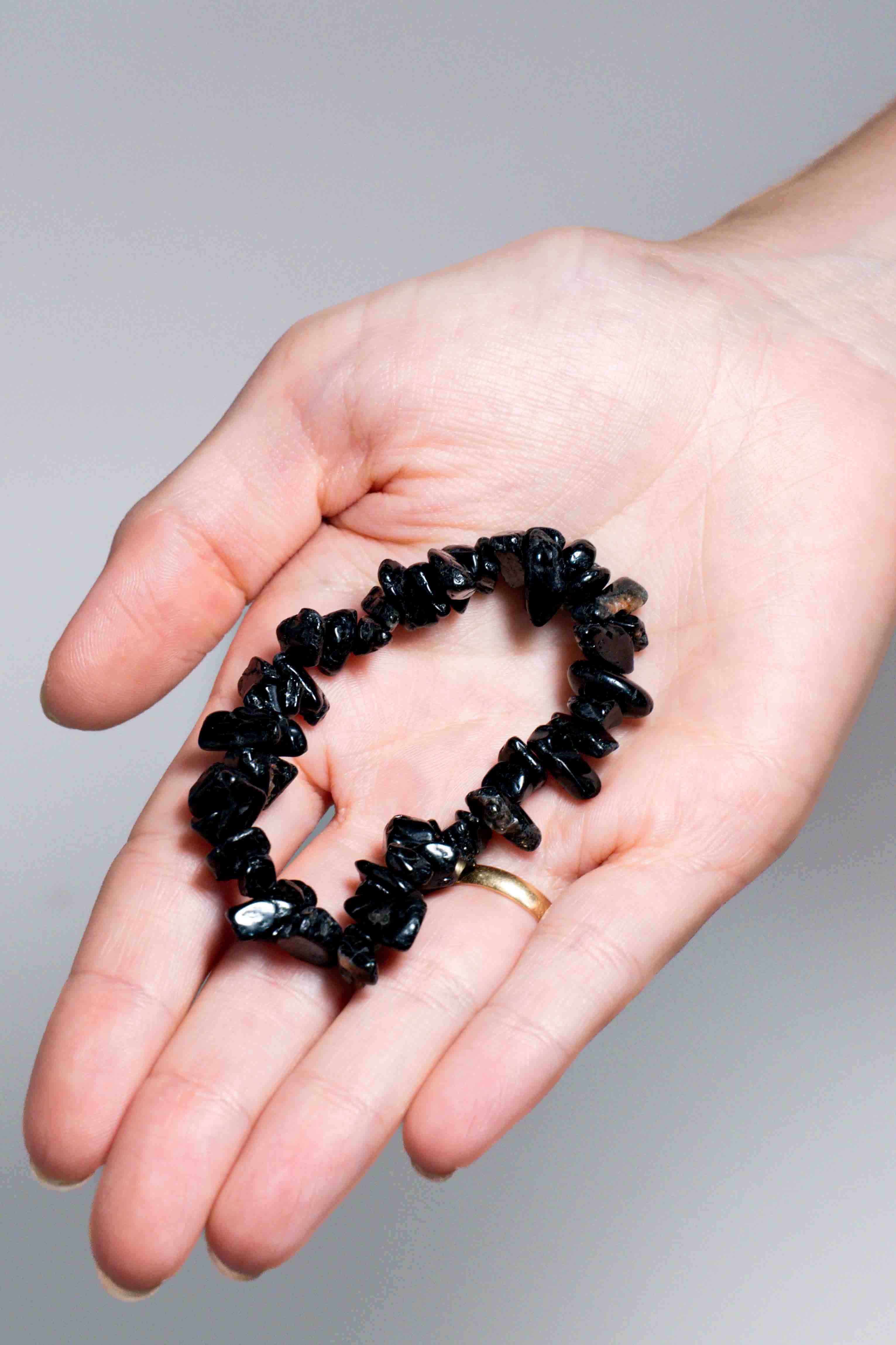 Pulsera Turmalina Negra Chips