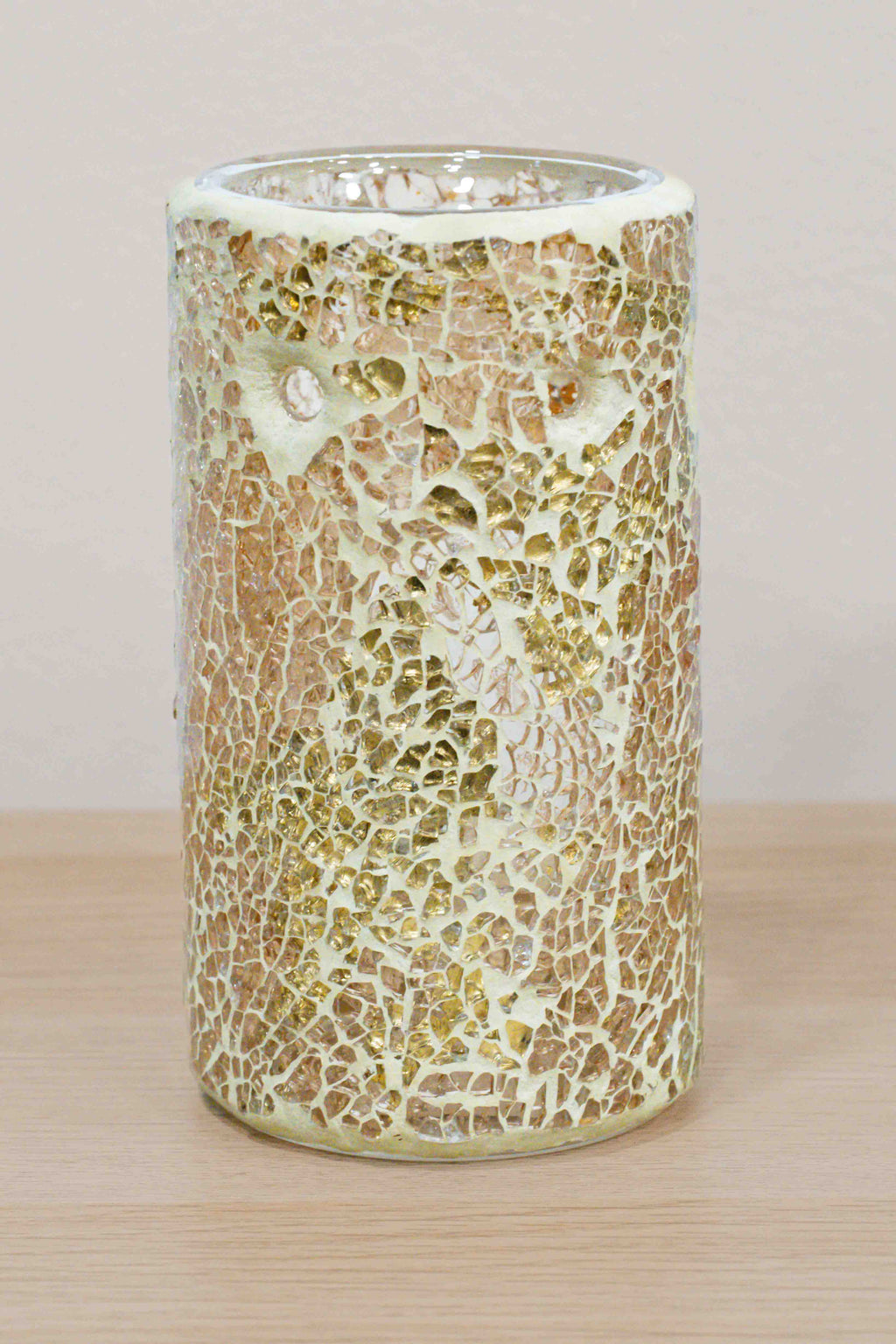 Quemador de wax melts y esencias - Cristal dorado