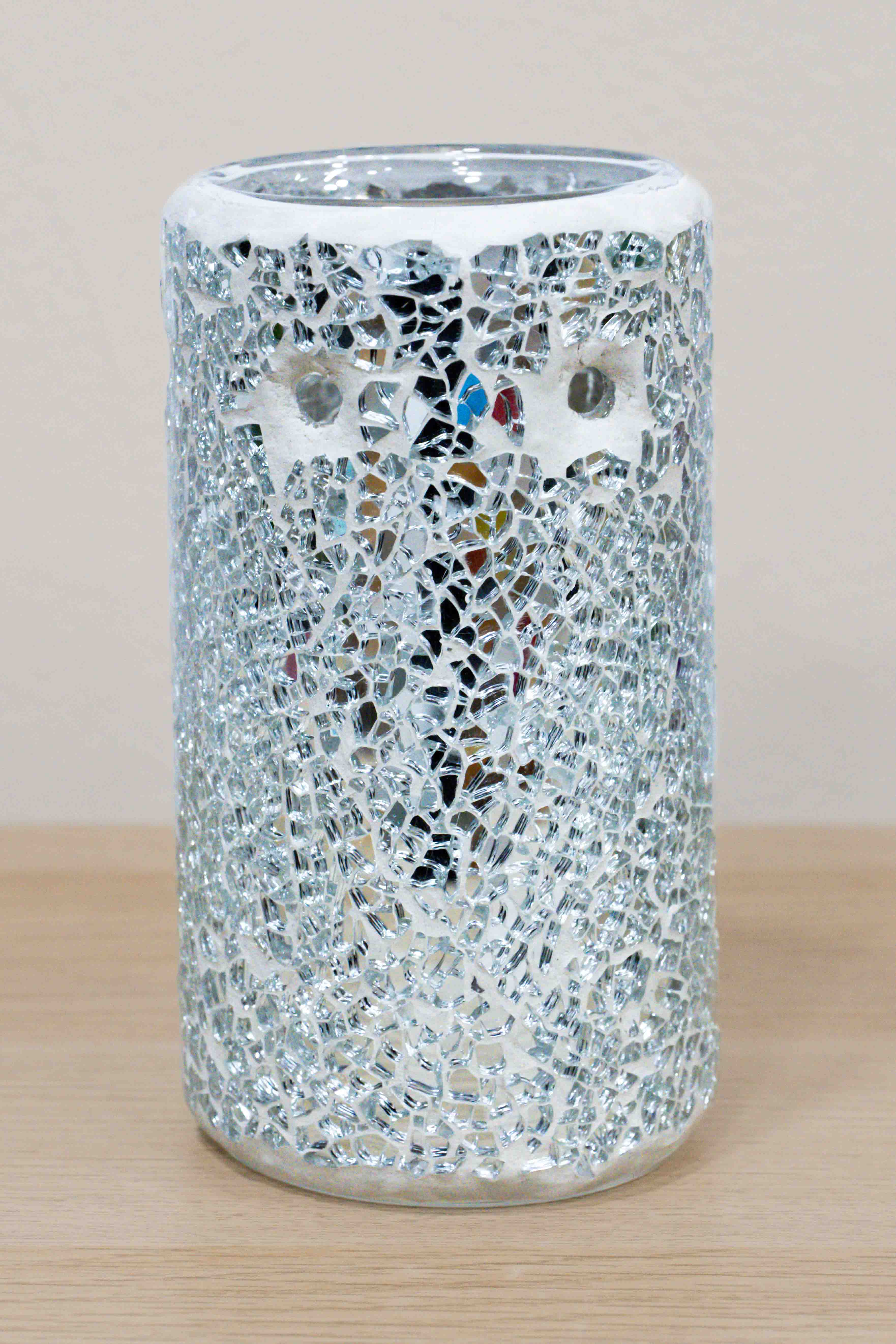 Quemador de wax melts y esencias - Cristal plateado