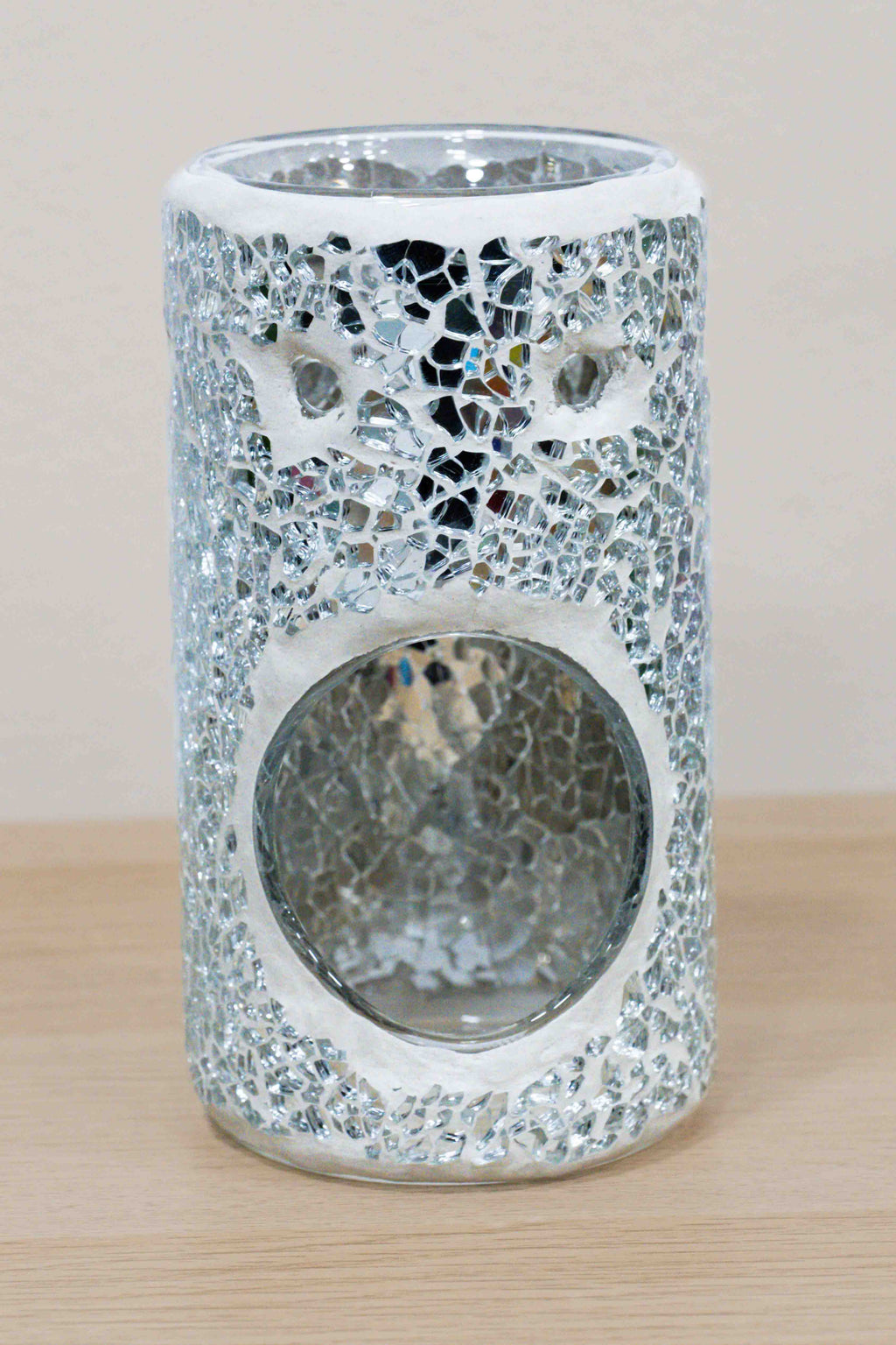 Quemador de wax melts y esencias - Cristal plateado