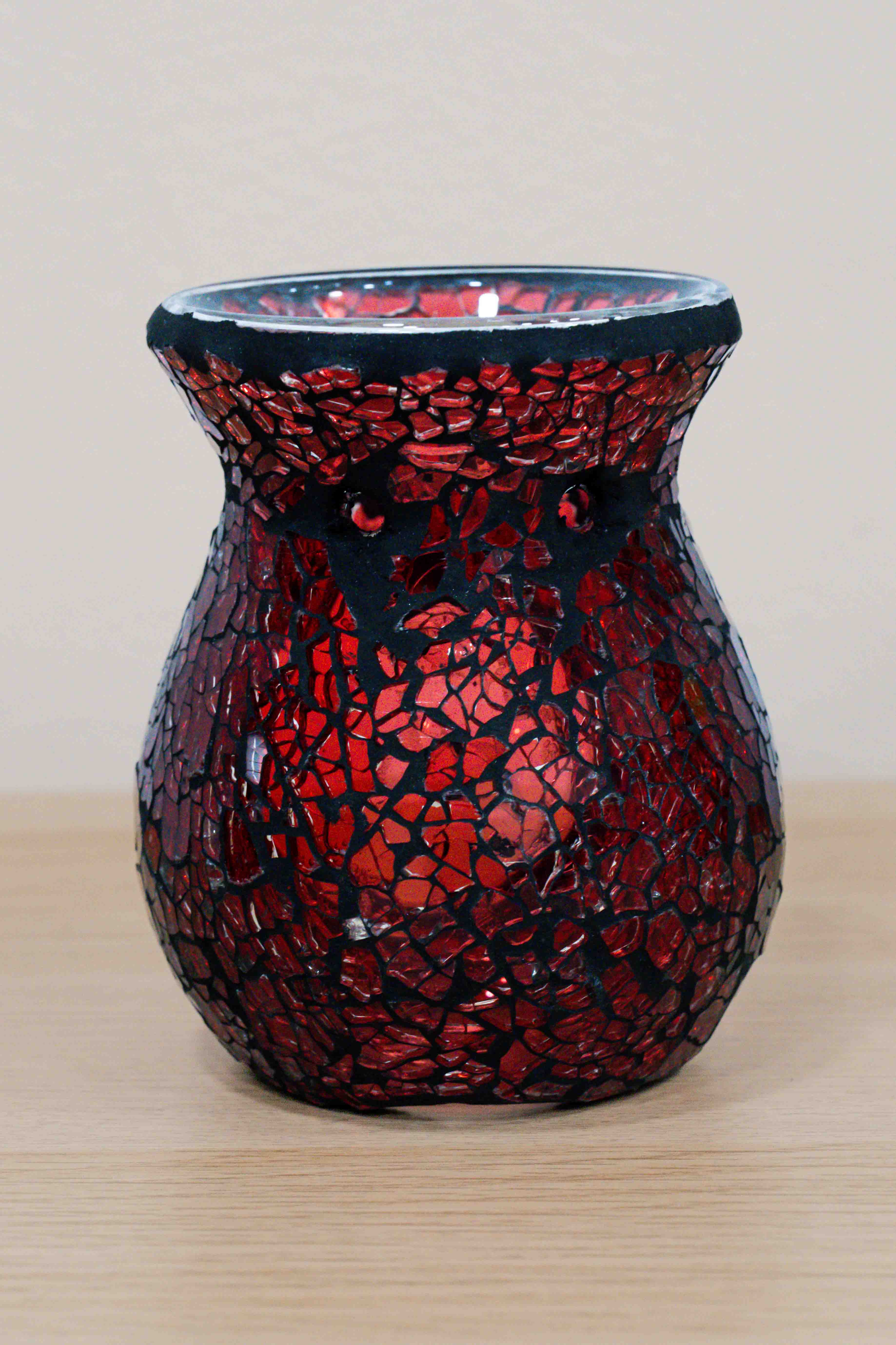 Quemador de wax melts y esencias - Cristal rojo