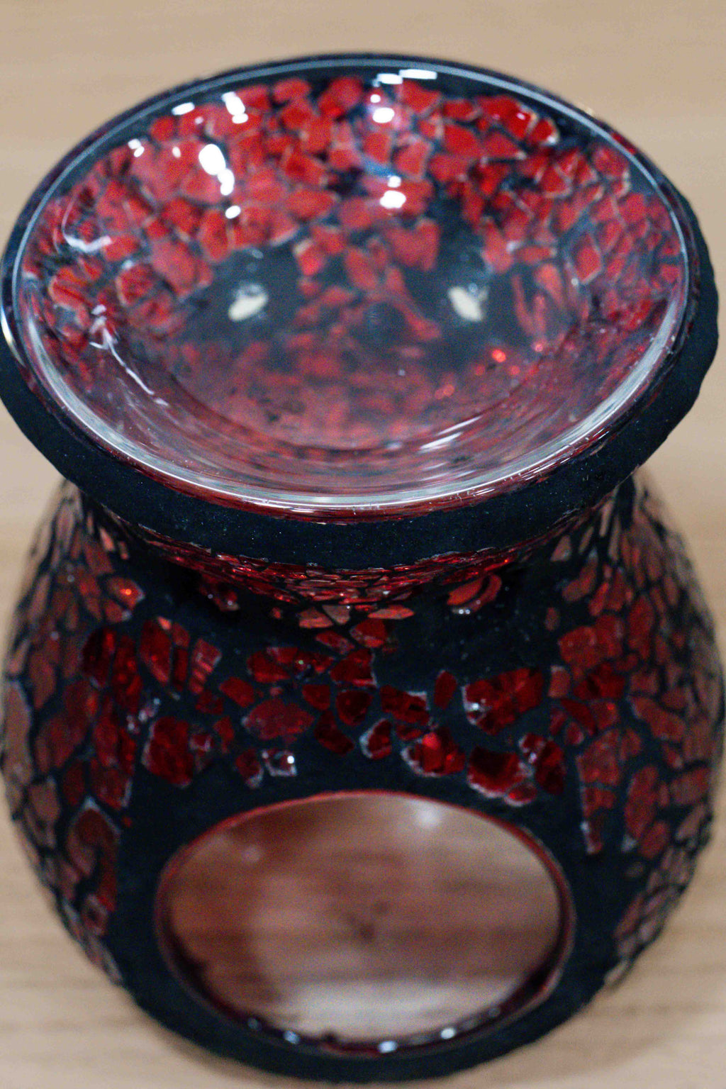 Quemador de wax melts y esencias - Cristal rojo