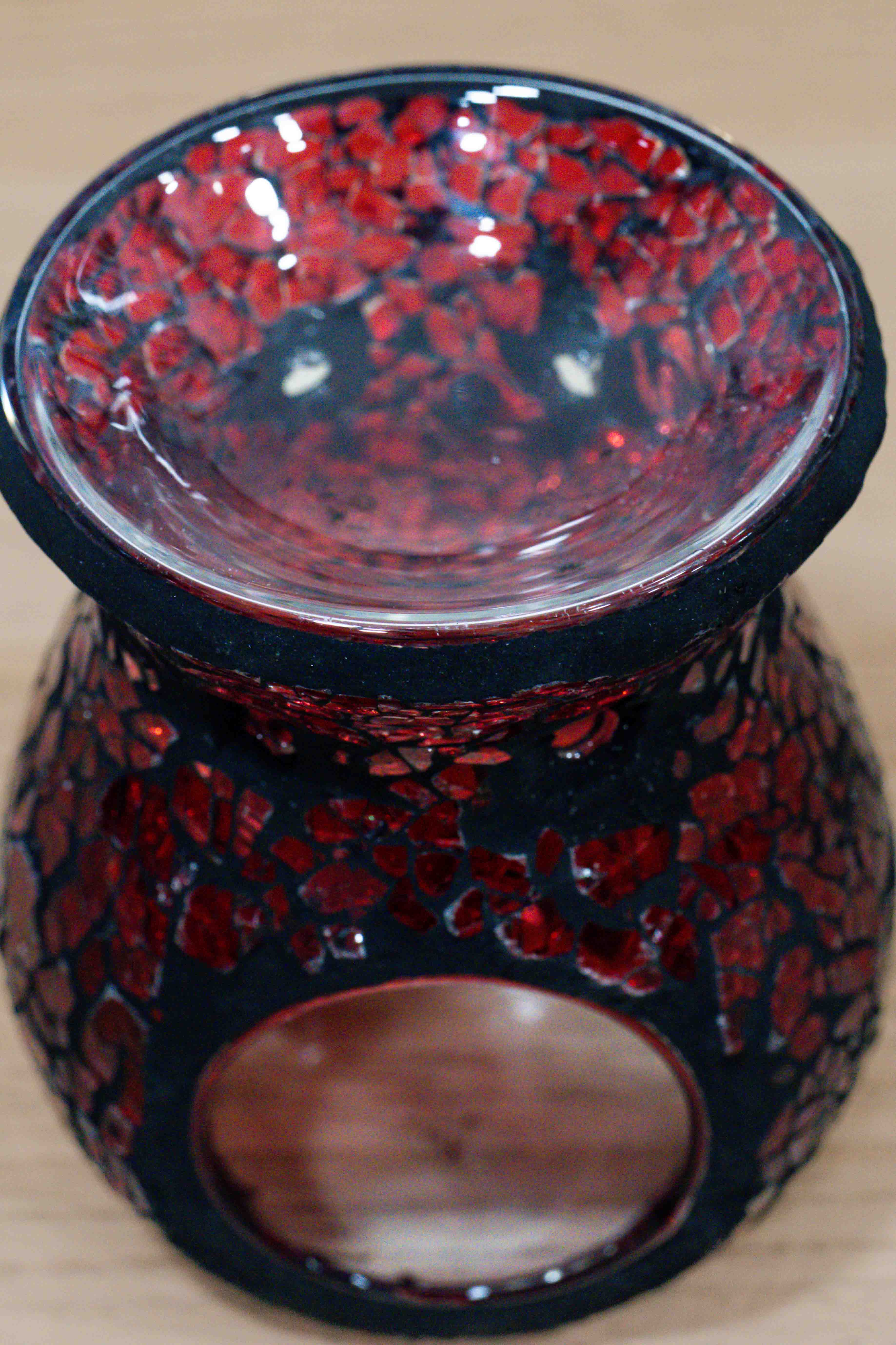 Quemador de wax melts y esencias - Cristal rojo