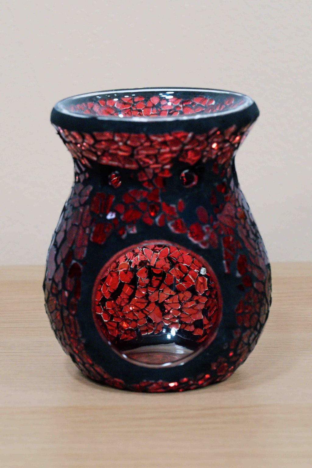 Quemador de wax melts y esencias - Cristal rojo