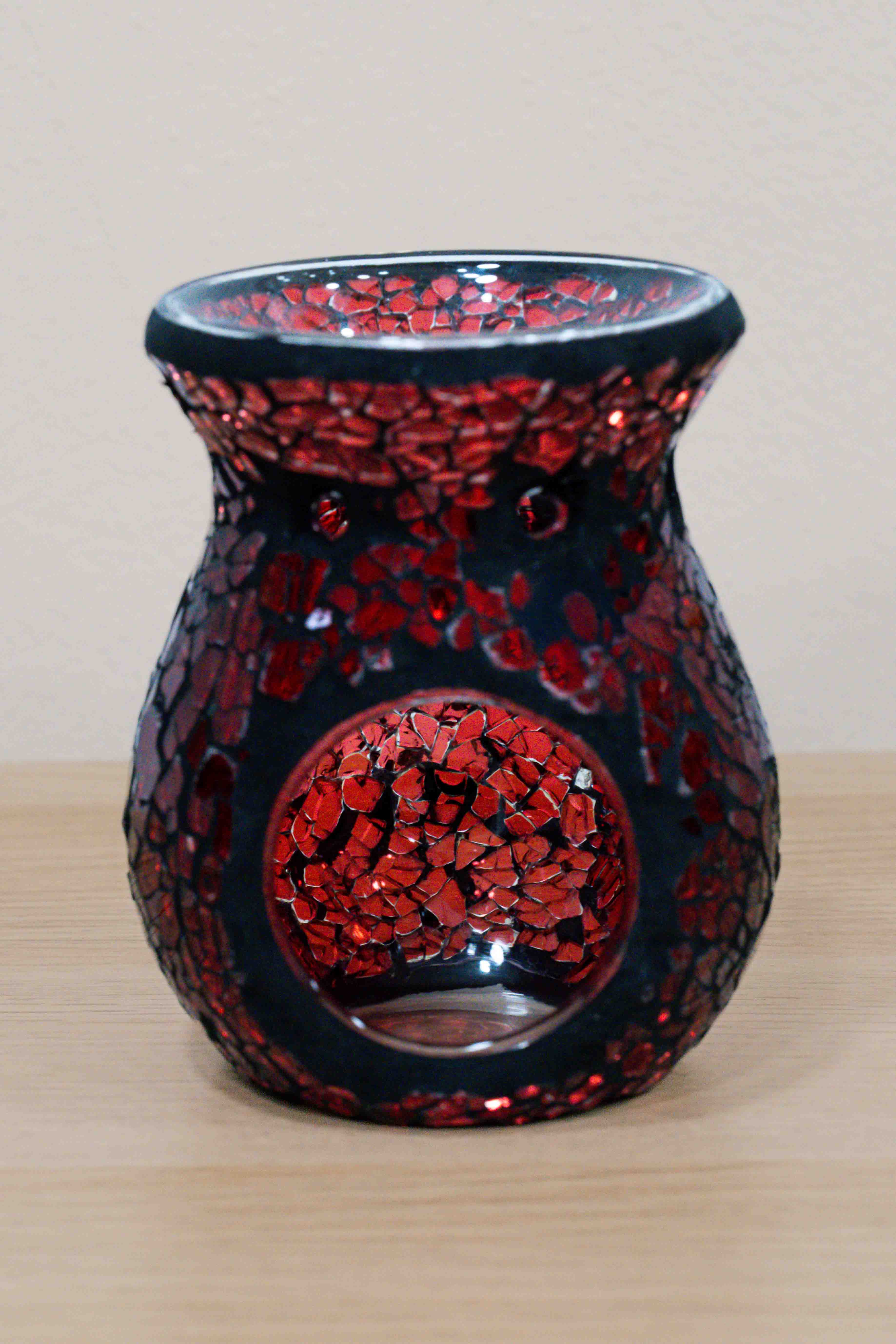 Quemador de wax melts y esencias - Cristal rojo