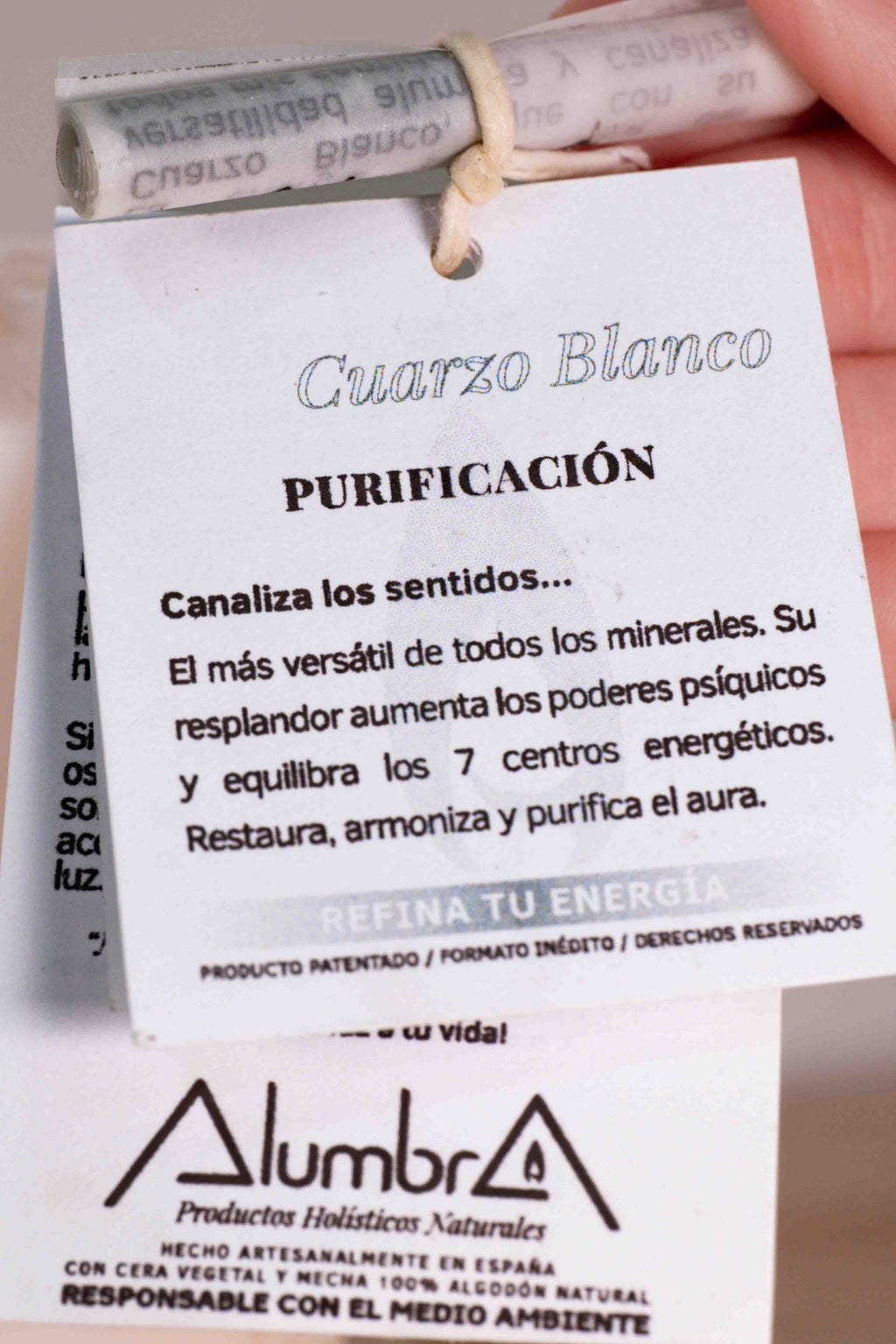 Vela Artesanal Cuarzo Blanco - Purificación
