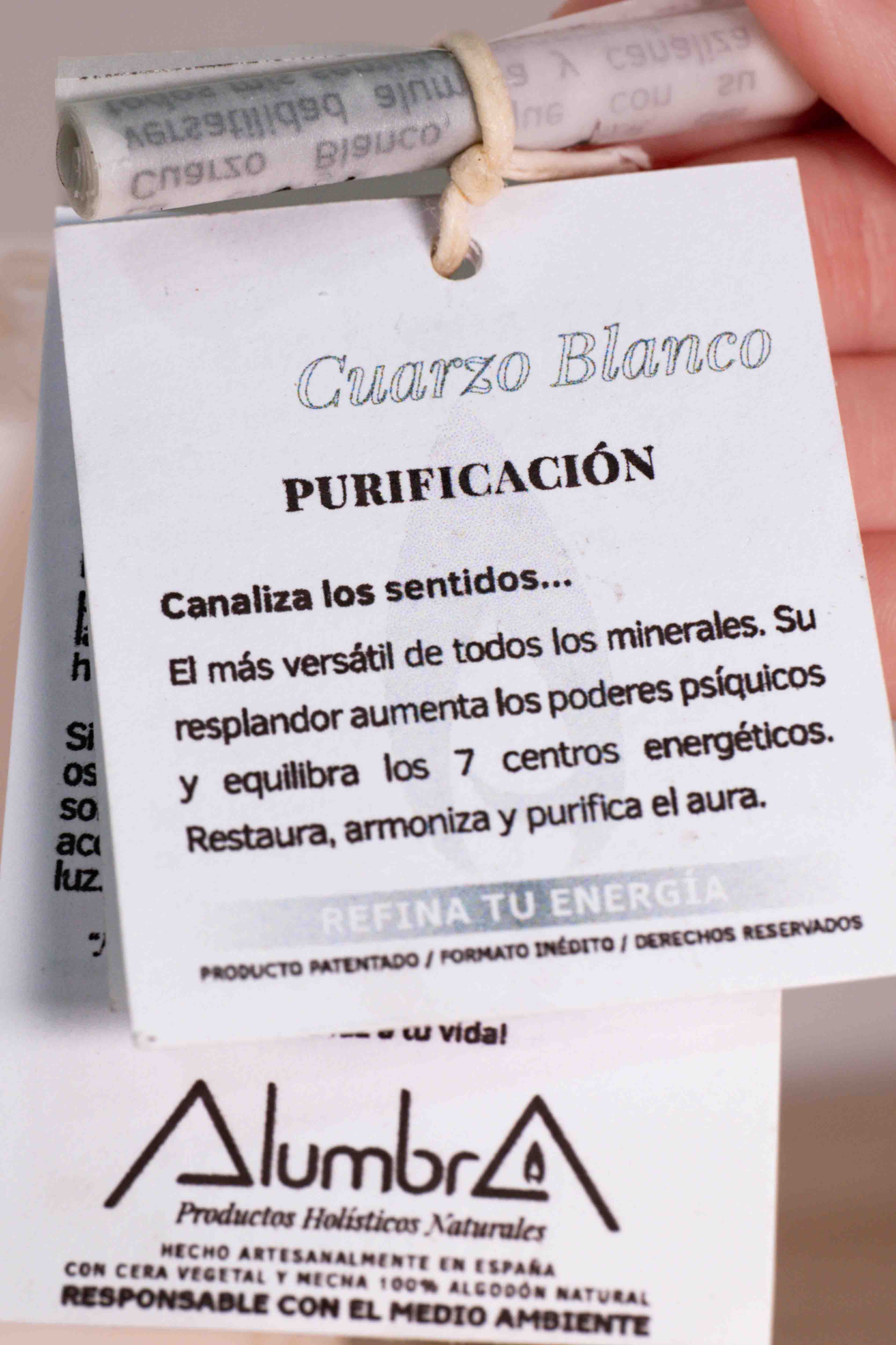 Vela Artesanal Cuarzo Blanco - Purificación