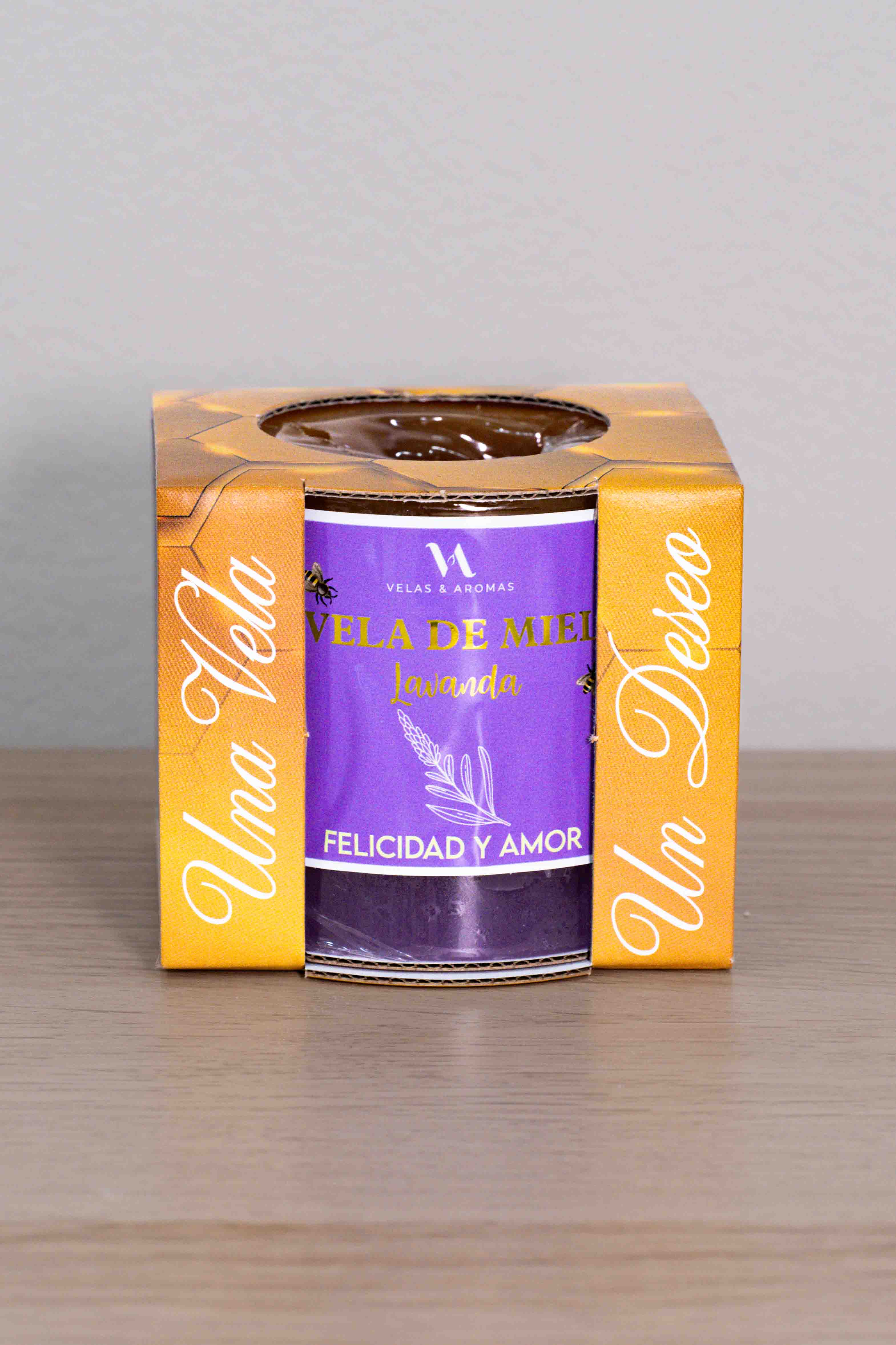 Vela de Miel de Lavanda - Armonía y Felicidad