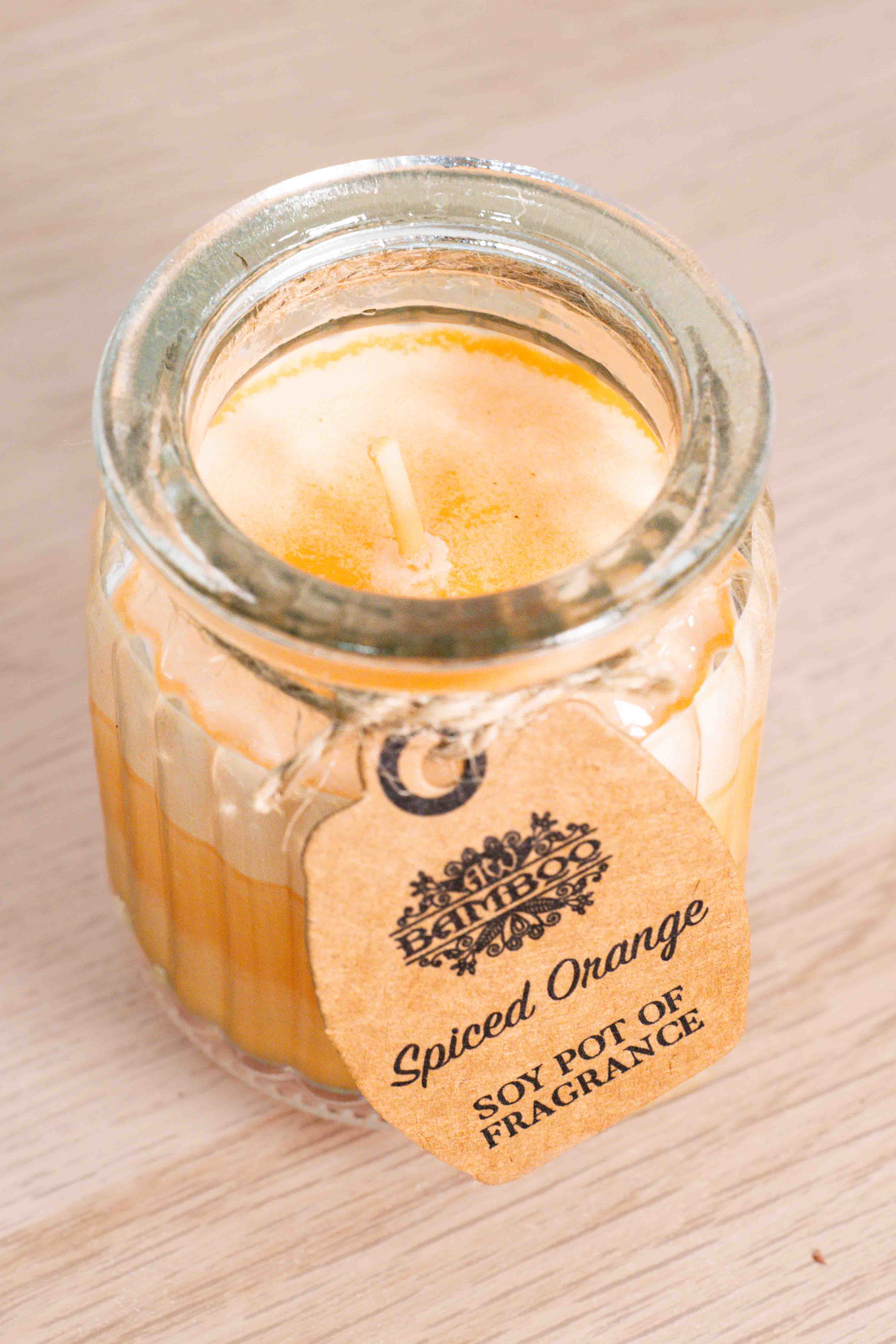 Vela de Soja Naranja Especiada – Bamboo