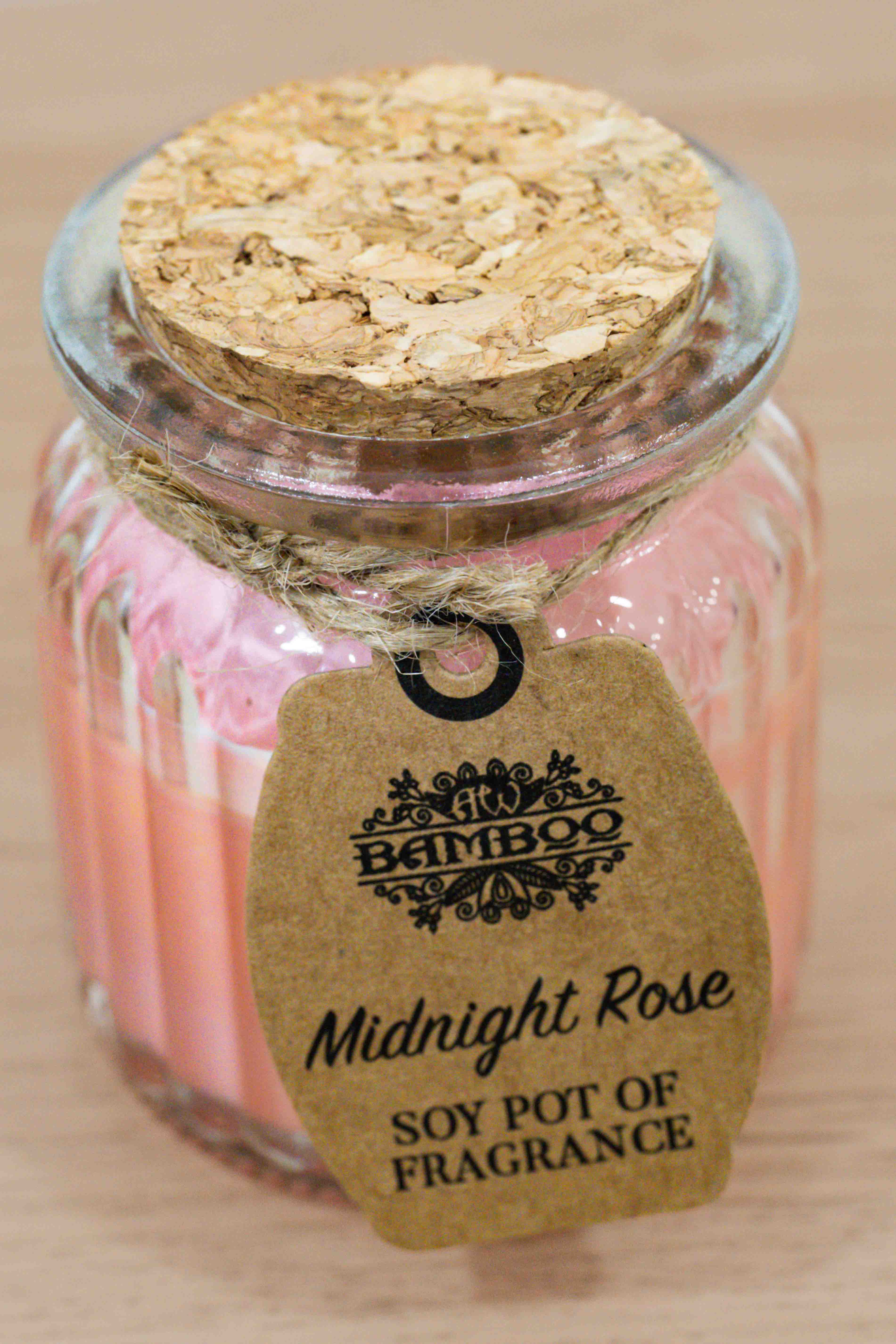 Vela de Soja Rosa Nocturna - Bamboo