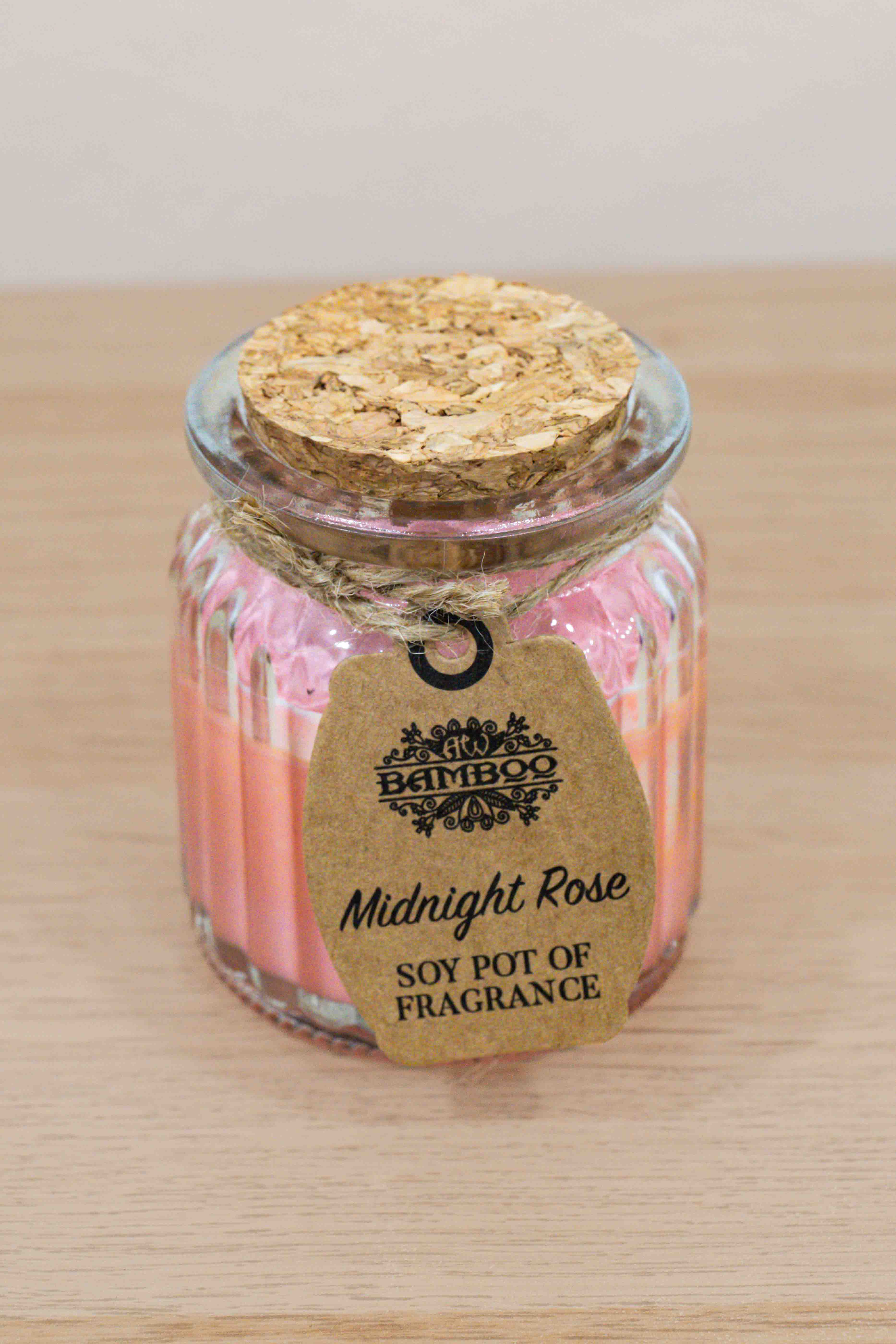 Vela de Soja Rosa Nocturna - Bamboo
