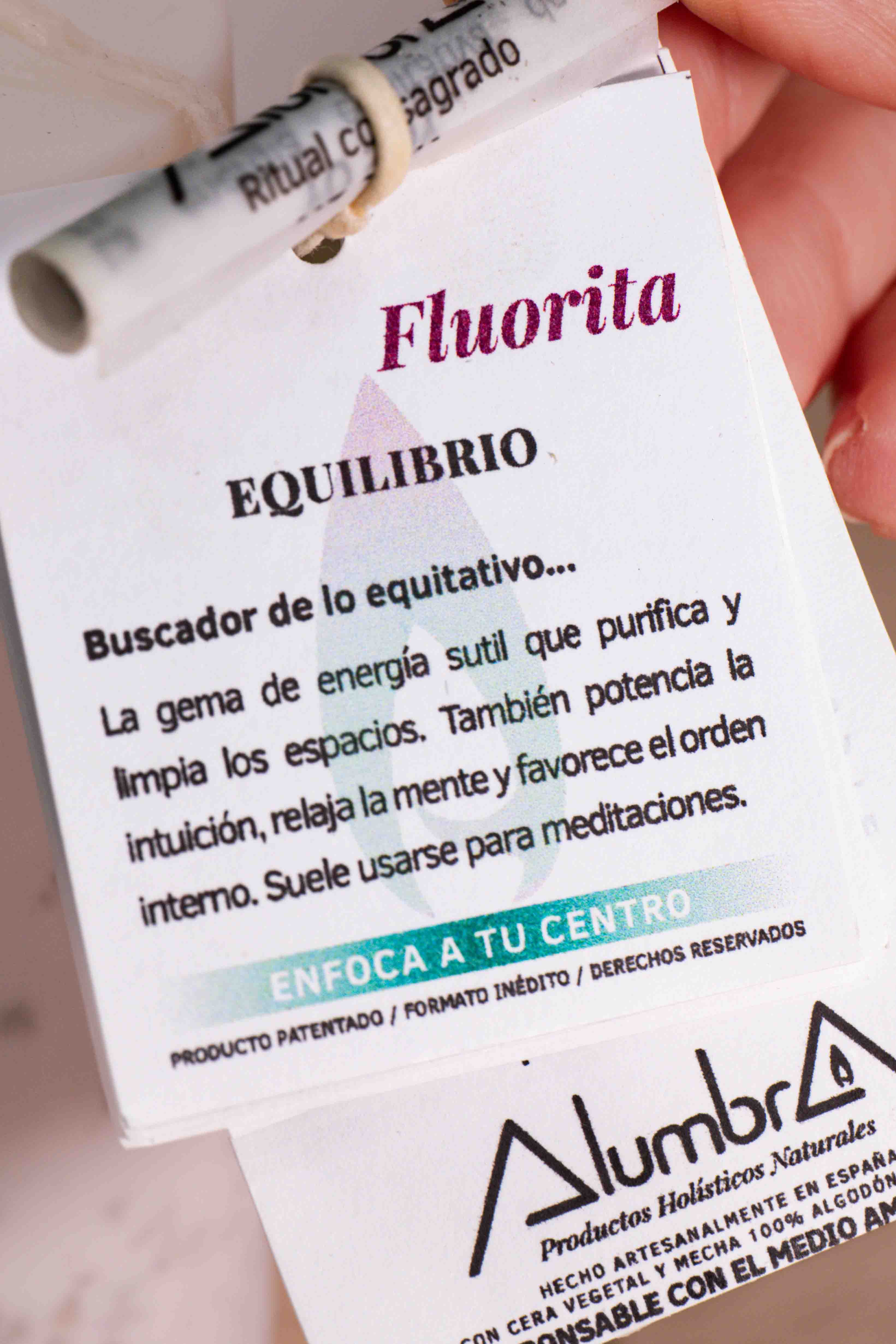 Vela Artesanal Fluorita - Equilibrio