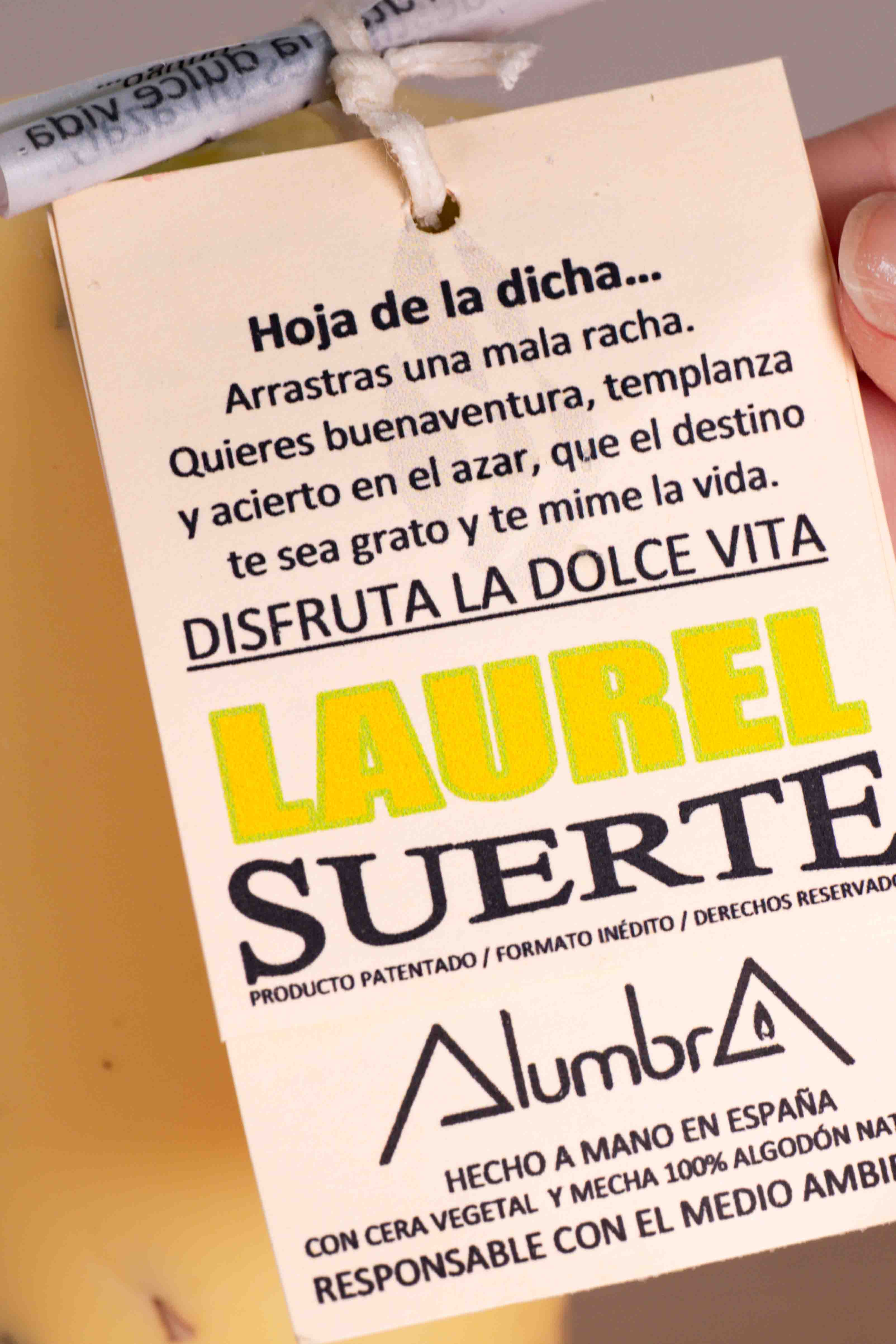 Vela Artesanal Laurel - Suerte