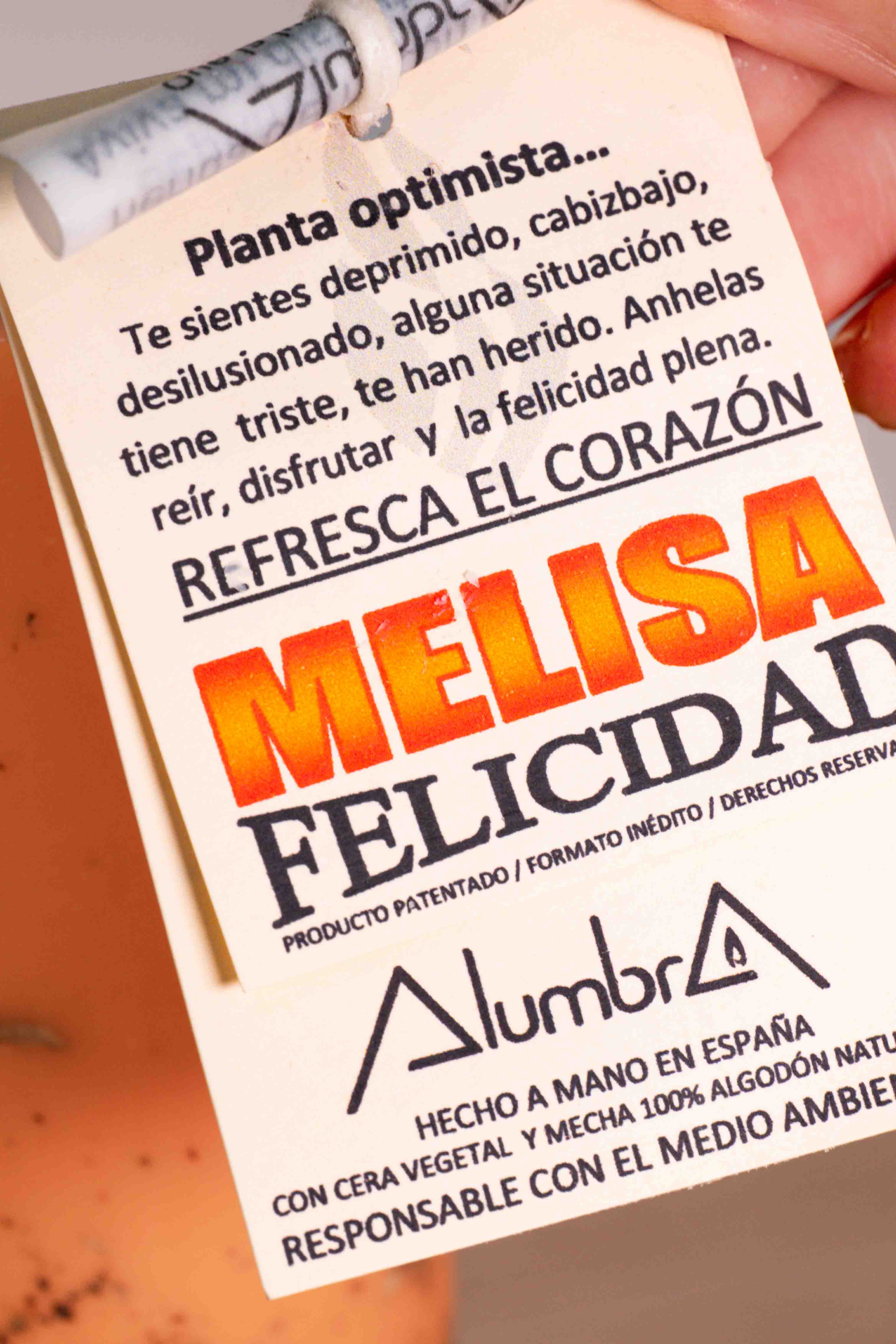 Vela Artesanal Melisa - Felicidad