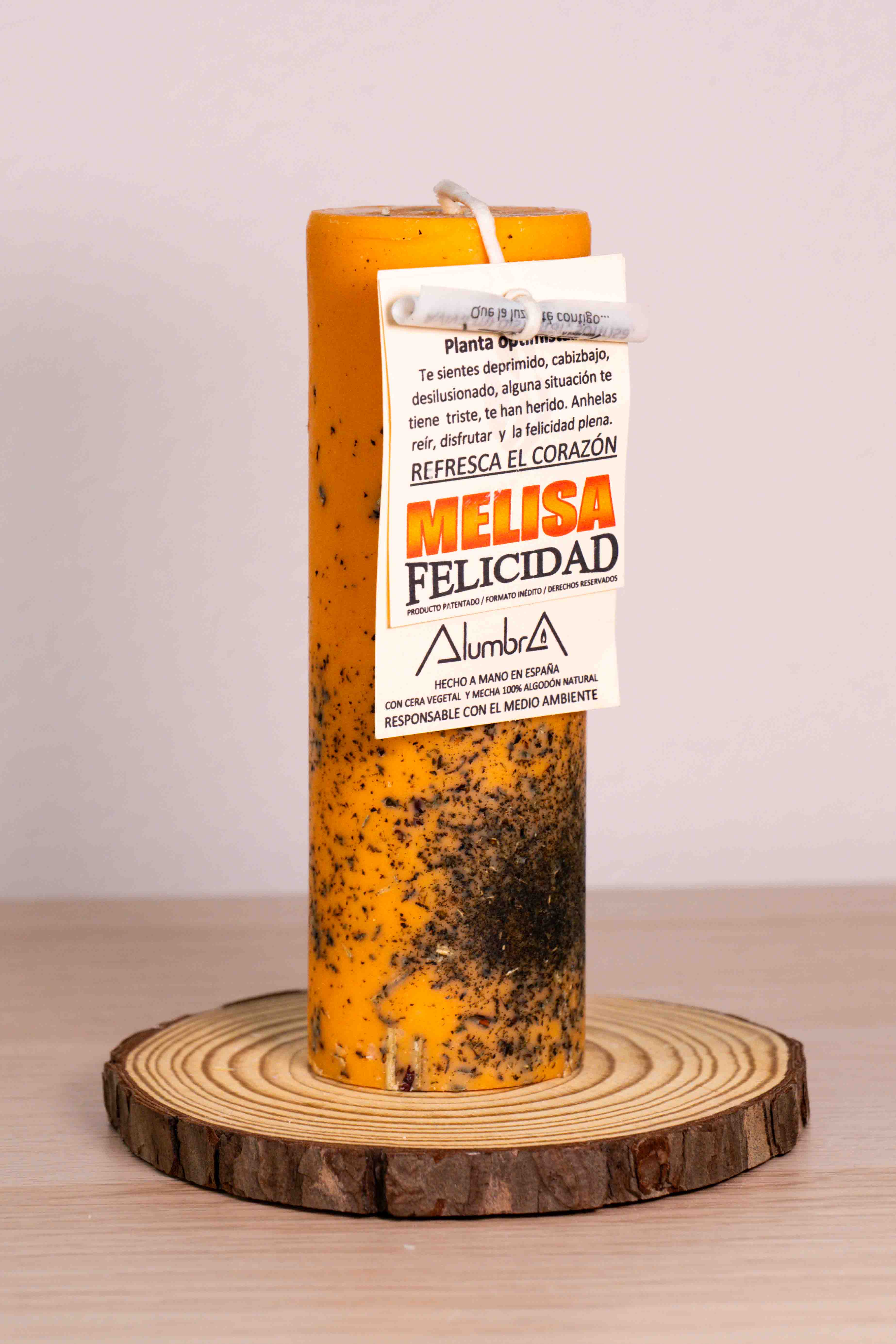 Vela Artesanal Melisa - Felicidad